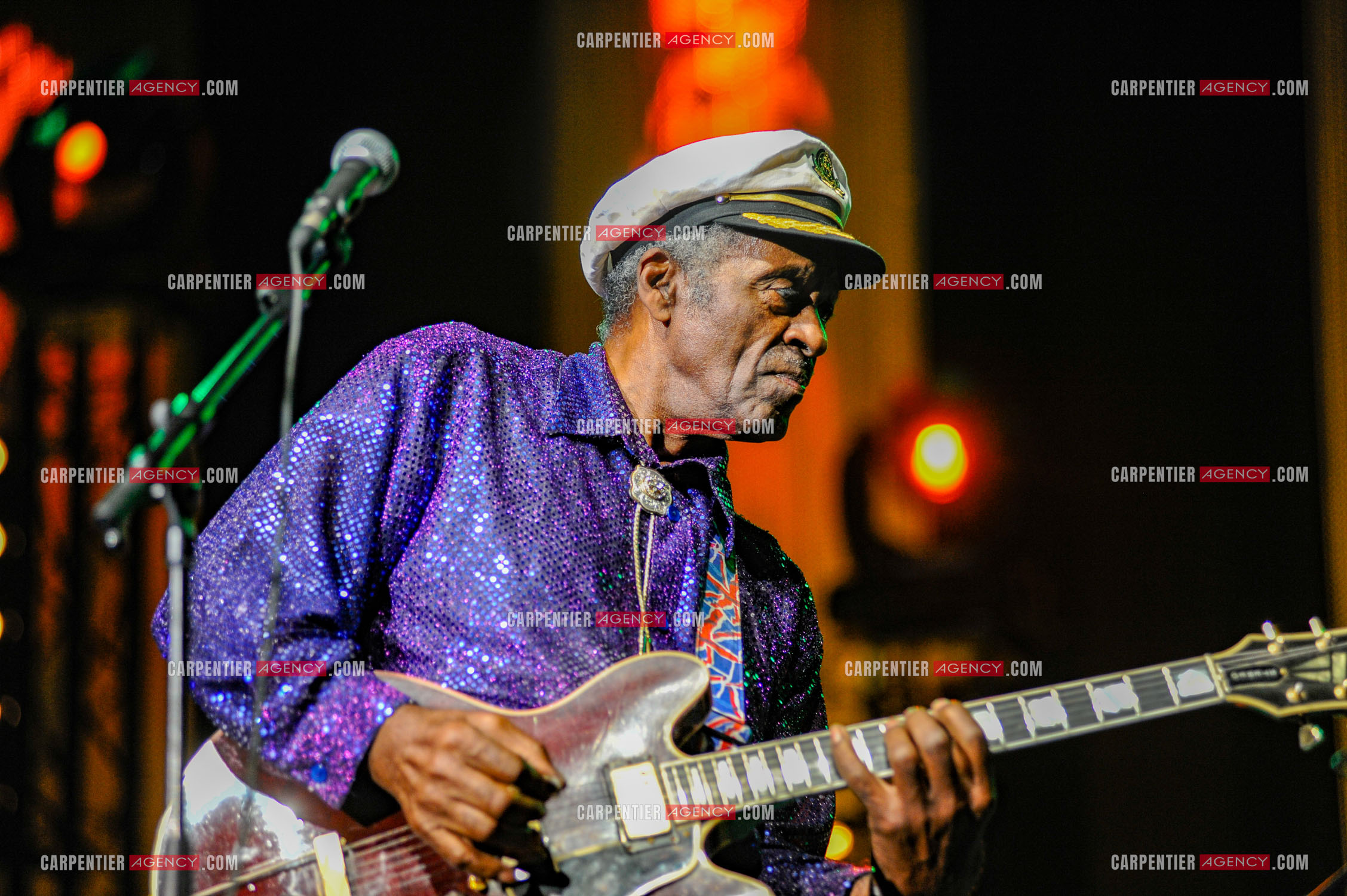 Le chanteur Américain Chuck Berry lors de son concert au Zénith de Paris le 14 Novembre 2008.   ( Exclusif )