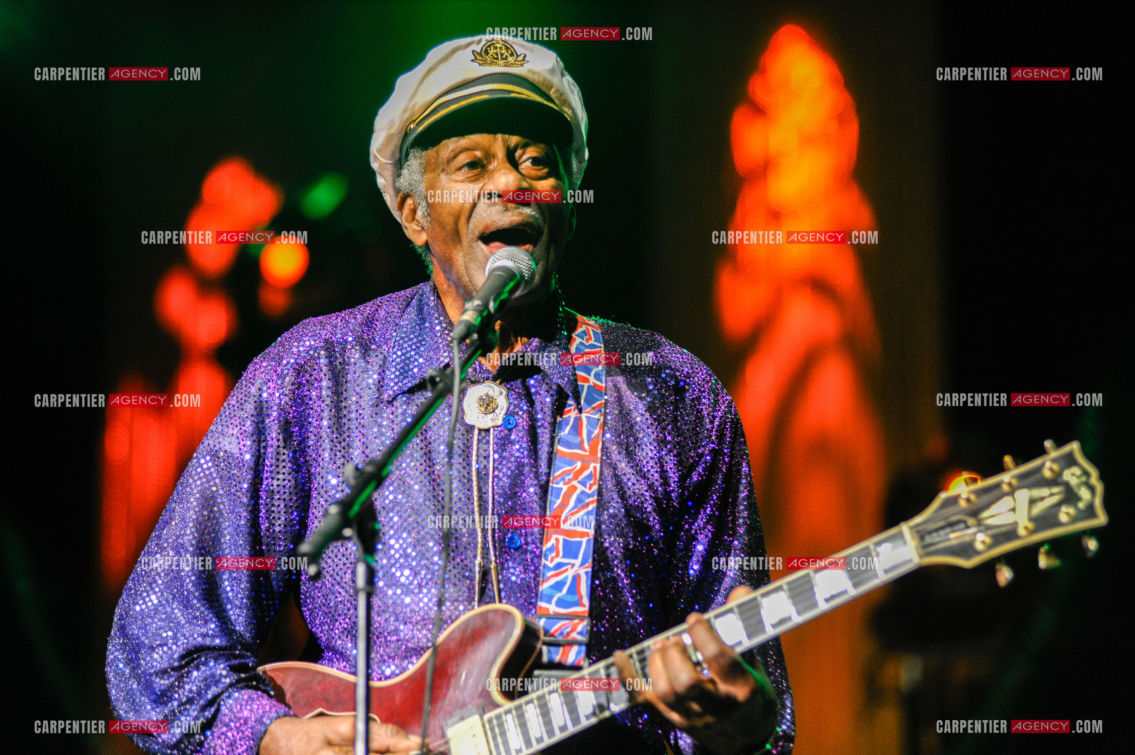 Le chanteur Américain Chuck Berry lors de son concert au Zénith de Paris le 14 Novembre 2008.   ( Exclusif )
