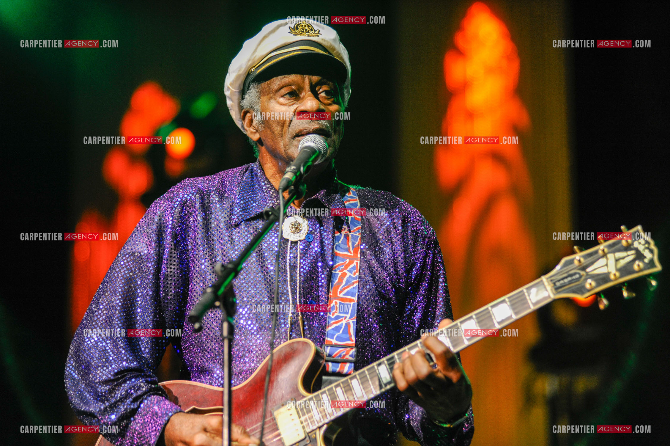 Le chanteur Américain Chuck Berry lors de son concert au Zénith de Paris le 14 Novembre 2008.   ( Exclusif )