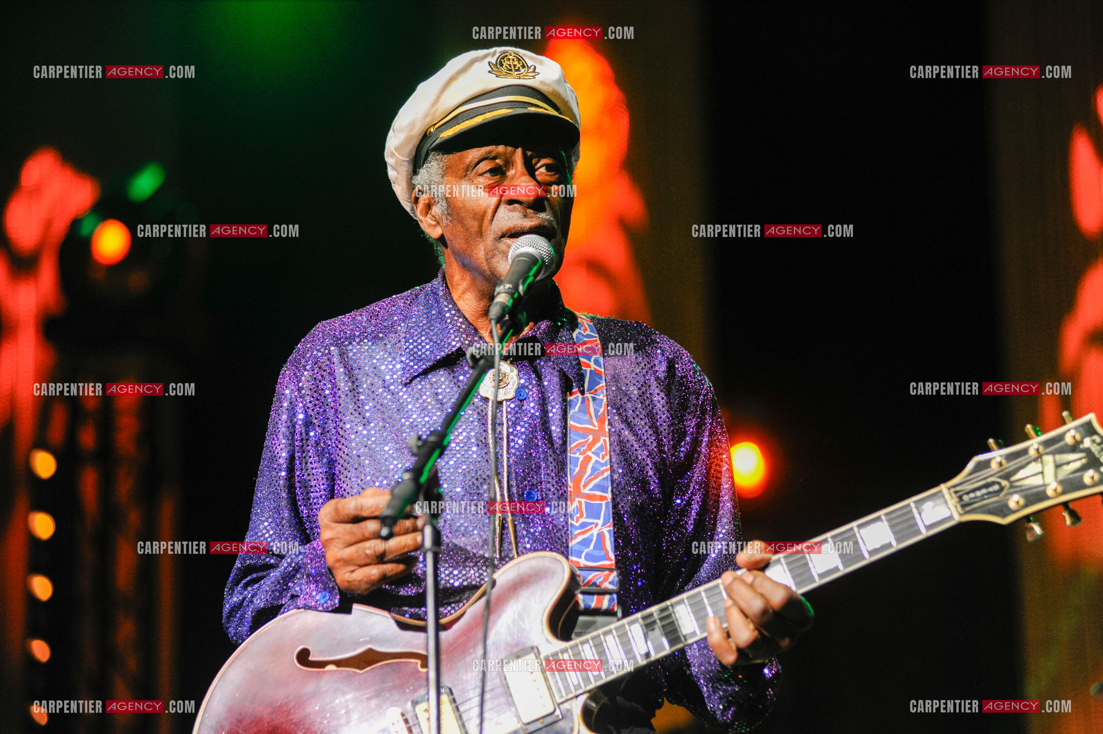 Le chanteur Américain Chuck Berry lors de son concert au Zénith de Paris le 14 Novembre 2008.   ( Exclusif )
