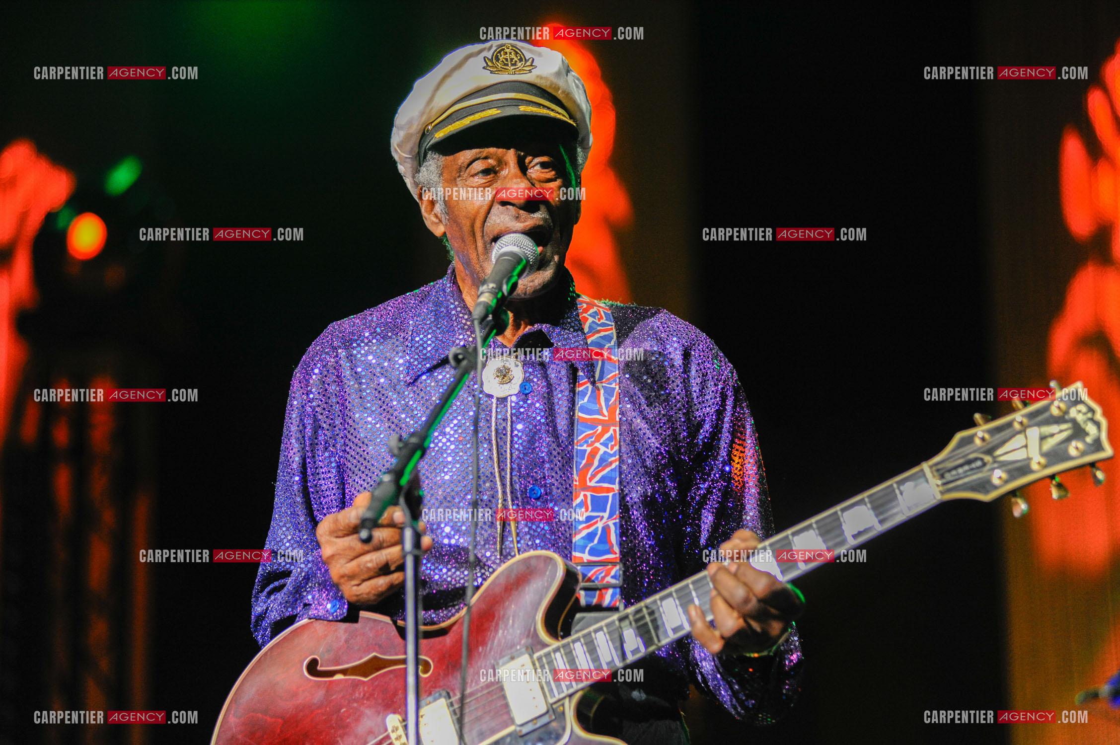 Le chanteur Américain Chuck Berry lors de son concert au Zénith de Paris le 14 Novembre 2008.   ( Exclusif )