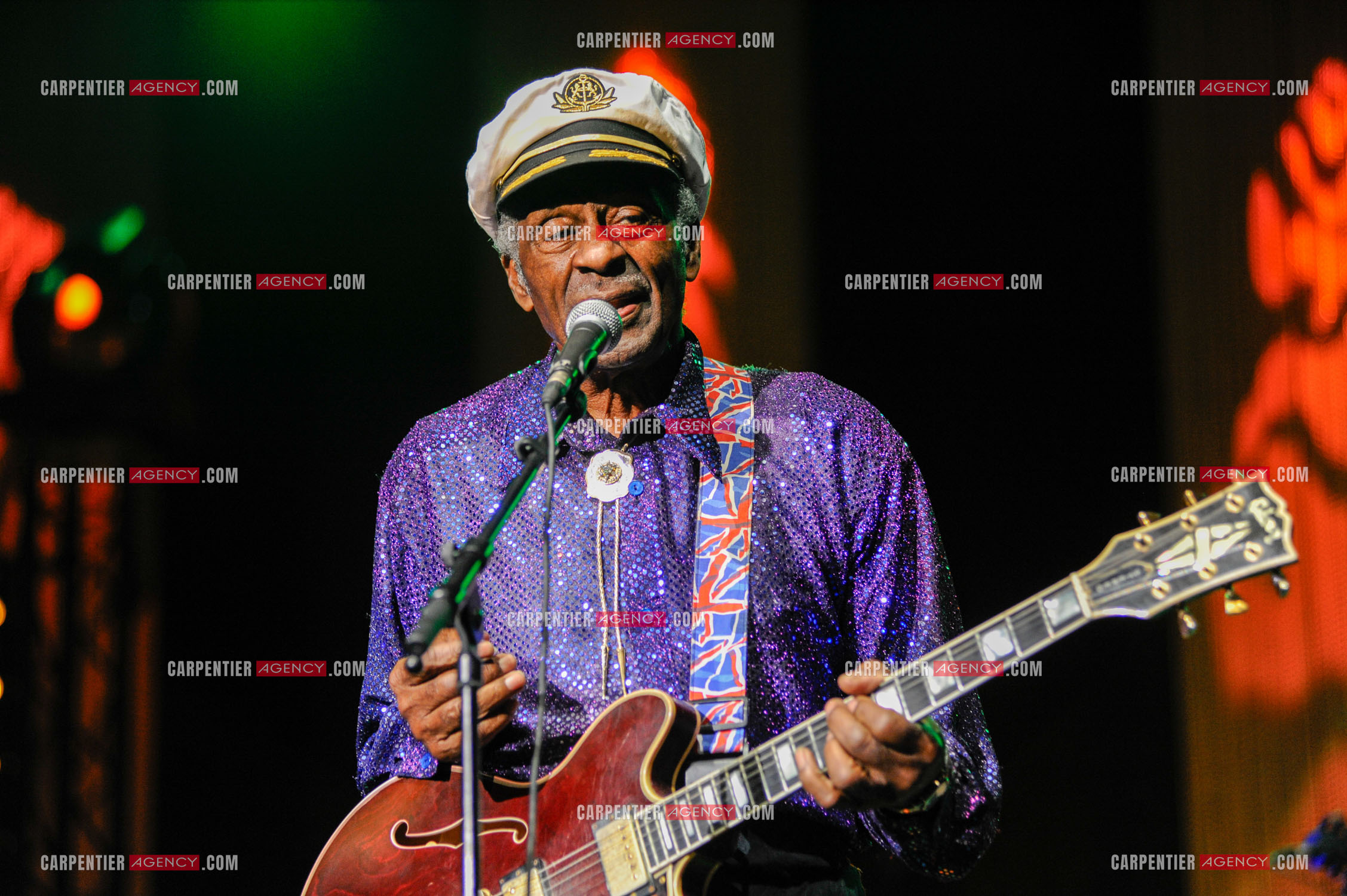 Le chanteur Américain Chuck Berry lors de son concert au Zénith de Paris le 14 Novembre 2008.   ( Exclusif )