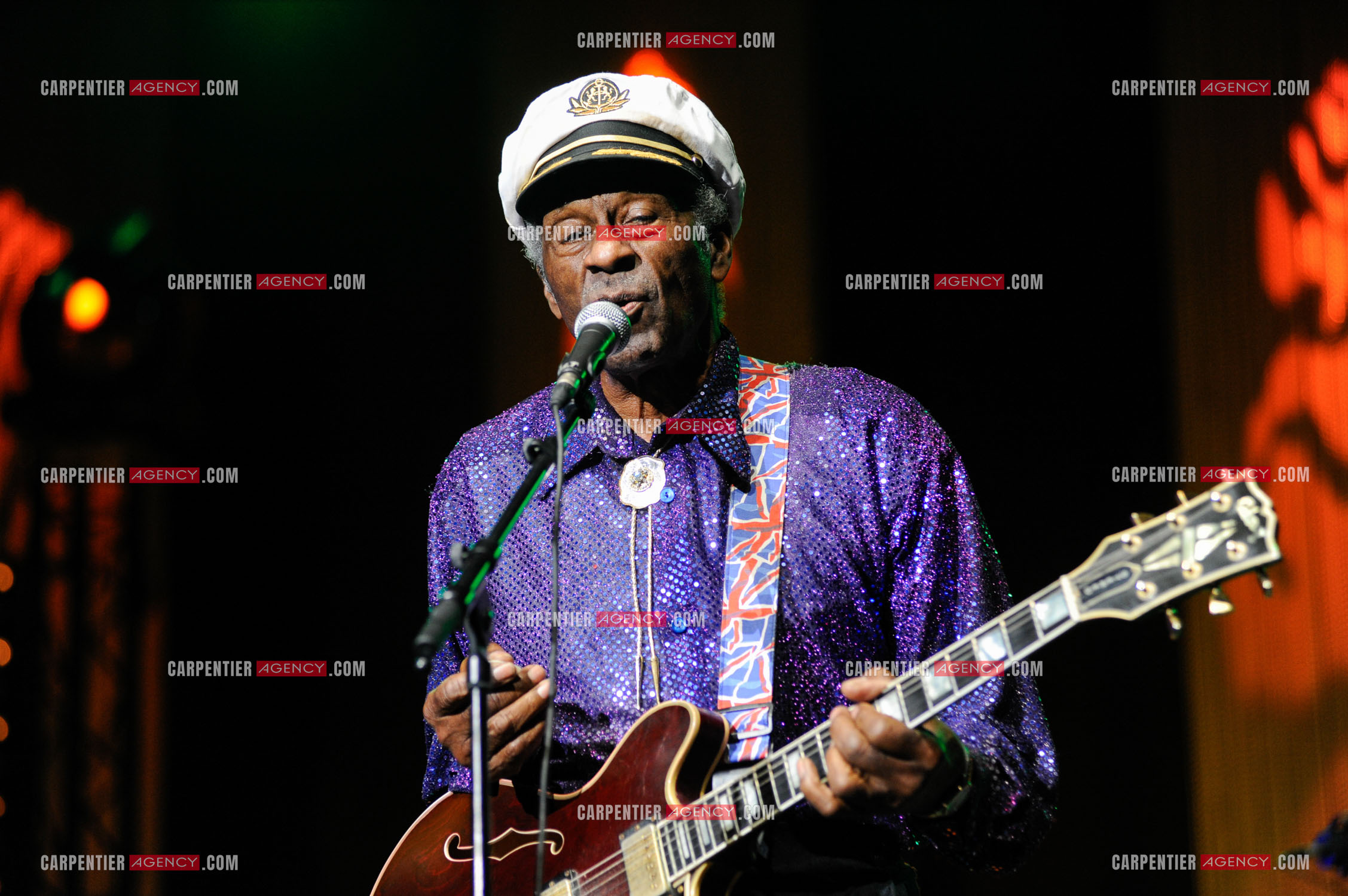 Le chanteur Américain Chuck Berry lors de son concert au Zénith de Paris le 14 Novembre 2008.   ( Exclusif )
