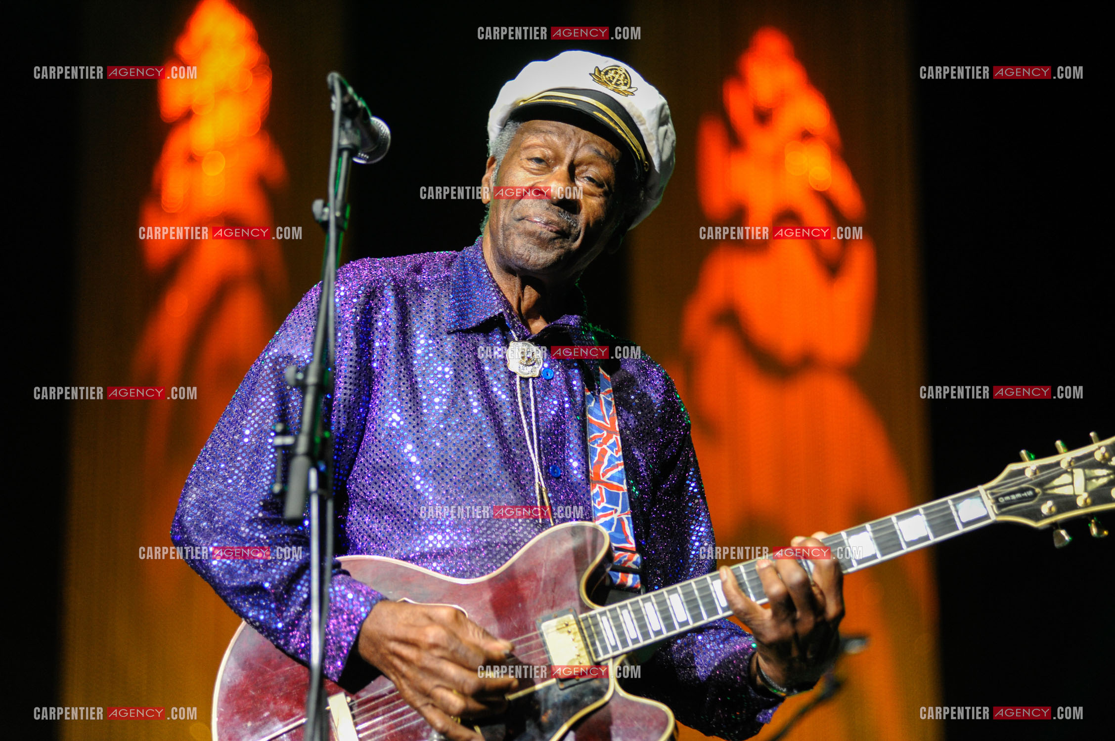 Le chanteur Américain Chuck Berry lors de son concert au Zénith de Paris le 14 Novembre 2008.   ( Exclusif )