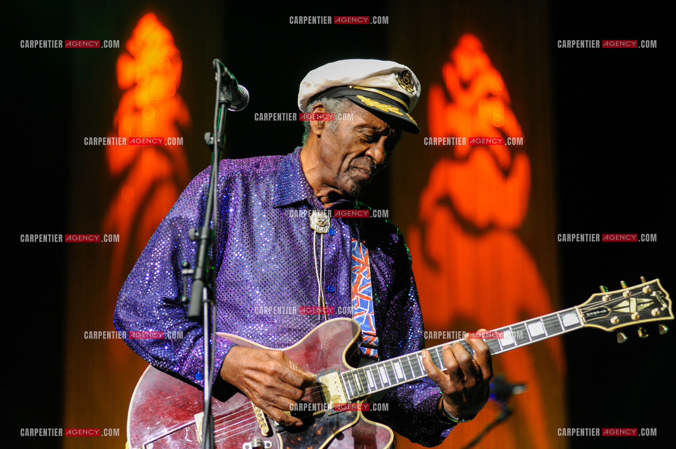 Le chanteur Américain Chuck Berry lors de son concert au Zénith de Paris le 14 Novembre 2008.   ( Exclusif )
