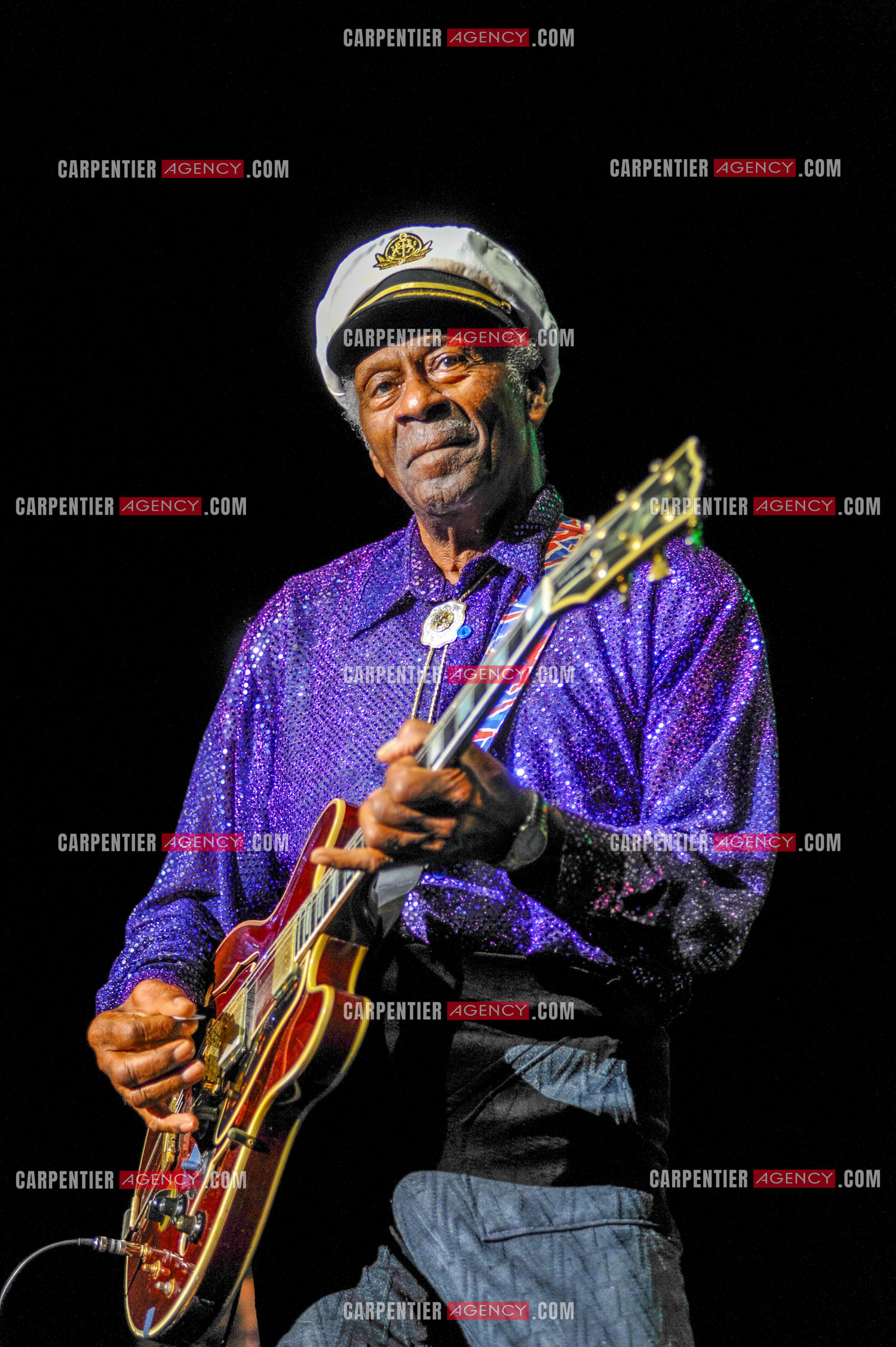 Le chanteur Américain Chuck Berry lors de son concert au Zénith de Paris le 14 Novembre 2008.   ( Exclusif )