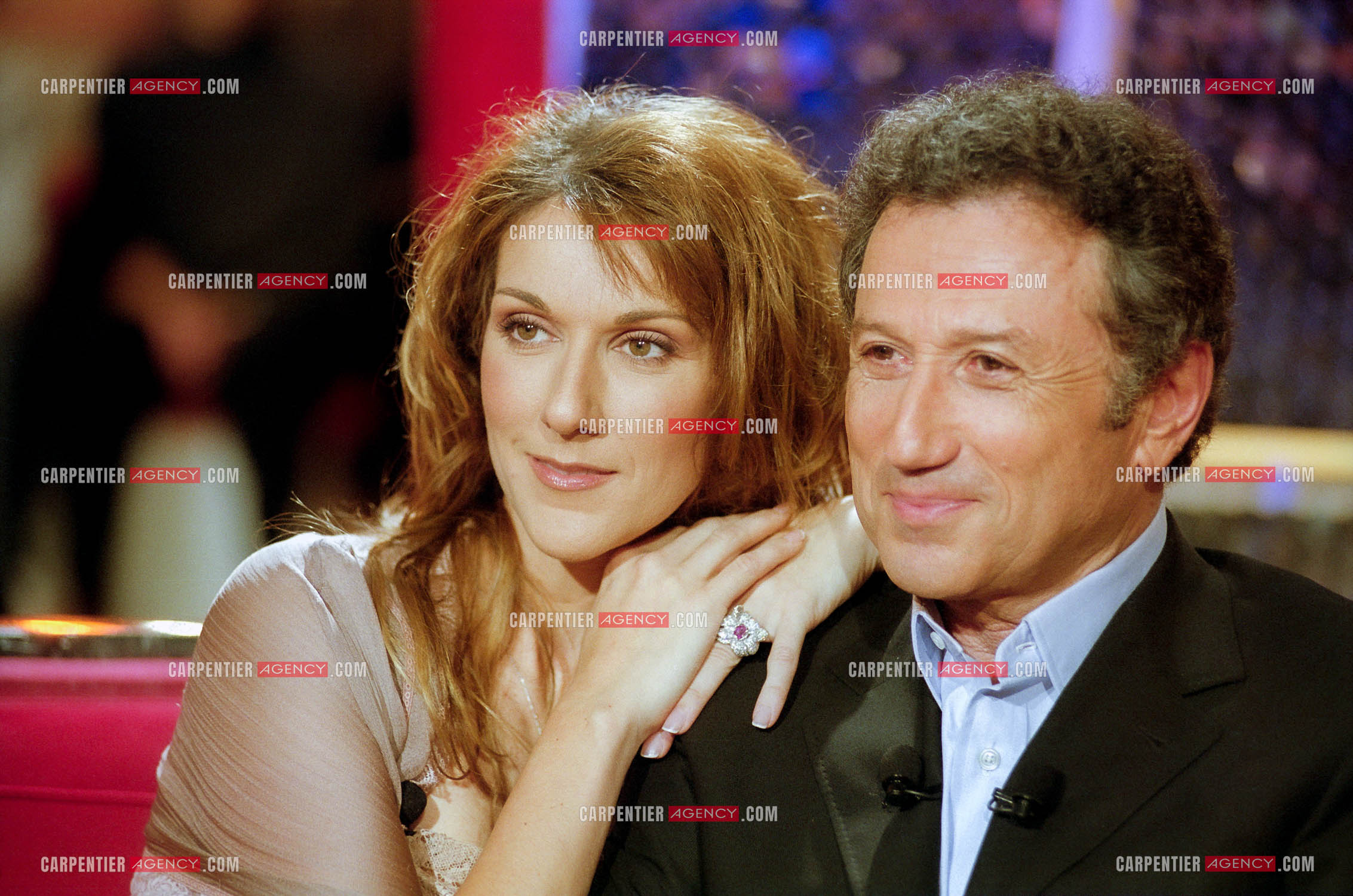 Enregistrement de l'émission "Vivement Dimanche" présentée par Michel Drucker avec Céline Dion le 19 mars 2002.   ( Exclusif )