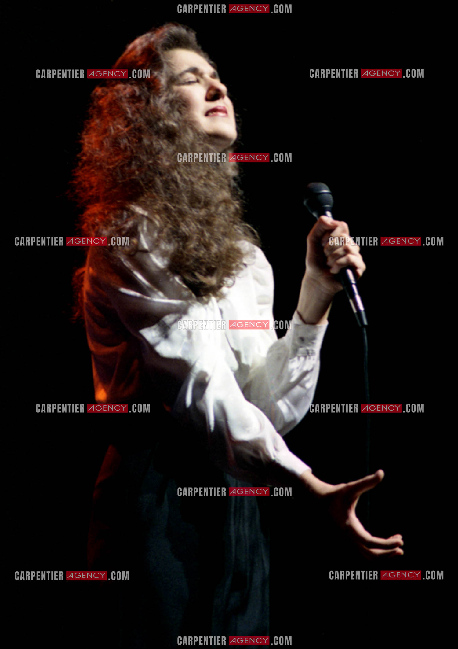 La chanteuse Céline Dion en première partie du spectacle de Patrick Sébastien à l'Olympia en 1984.    ( Exclusif )