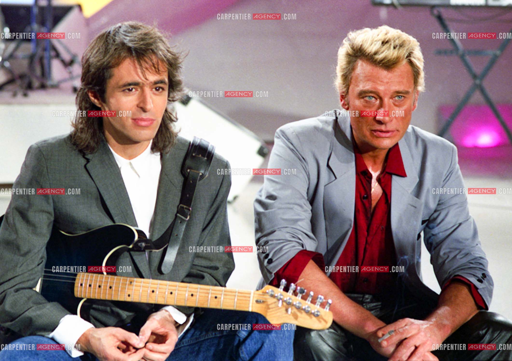 Émission “ Champs Élysées “ avec comme invités Jean-Jacques Goldman et Johnny Hallyday le 06 Déc 1986.