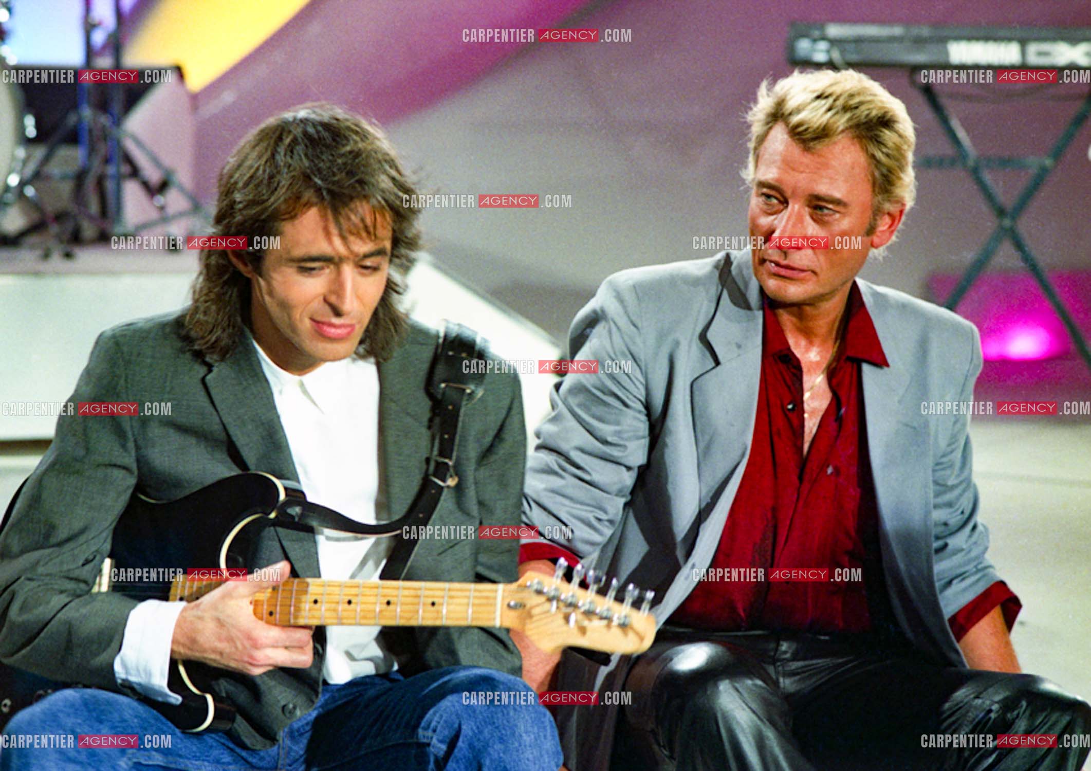 Émission “ Champs Élysées “ avec comme invités Jean-Jacques Goldman et Johnny Hallyday le 06 Déc 1986.
