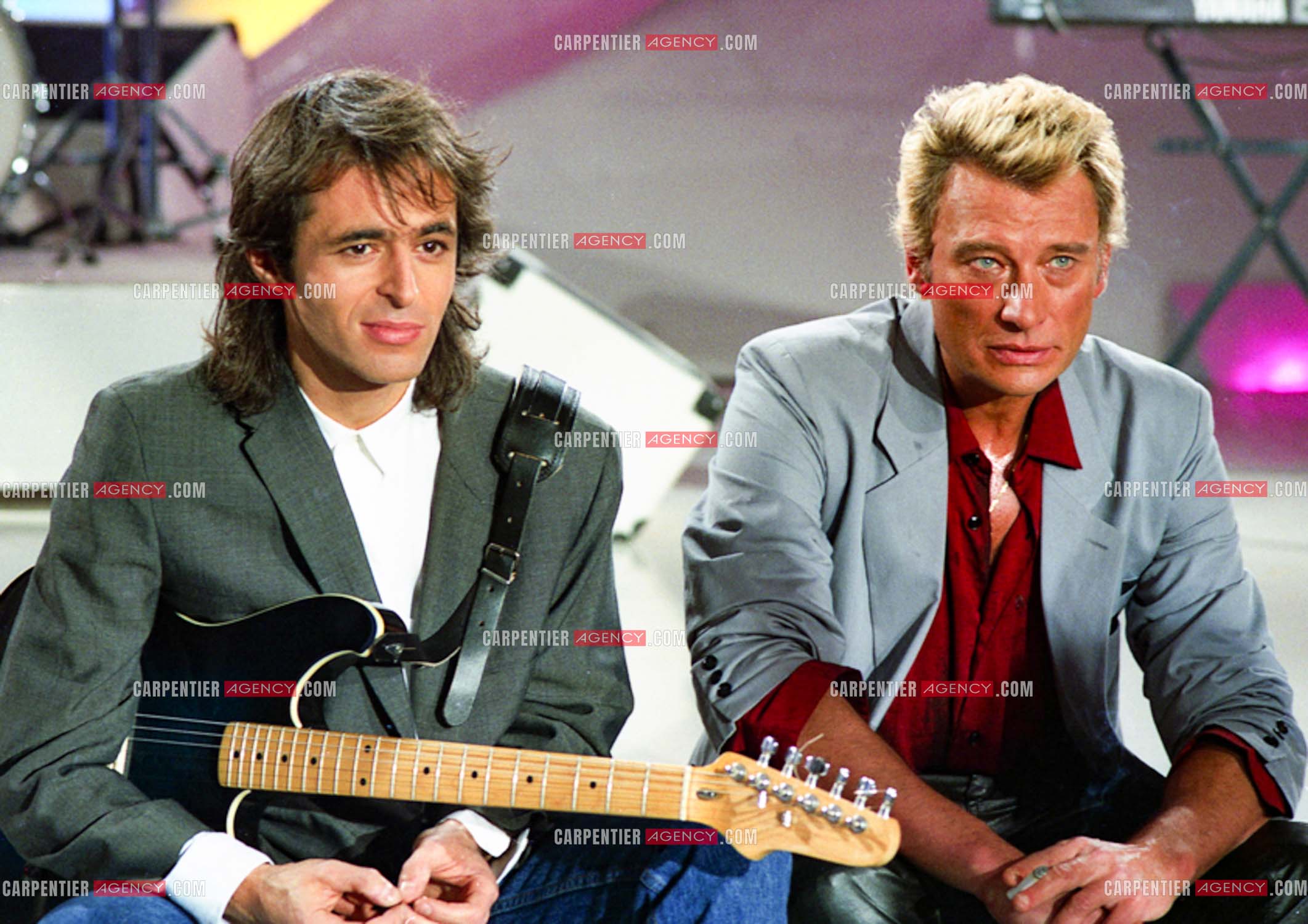Émission “ Champs Élysées “ avec comme invités Jean-Jacques Goldman et Johnny Hallyday le 06 Déc 1986.