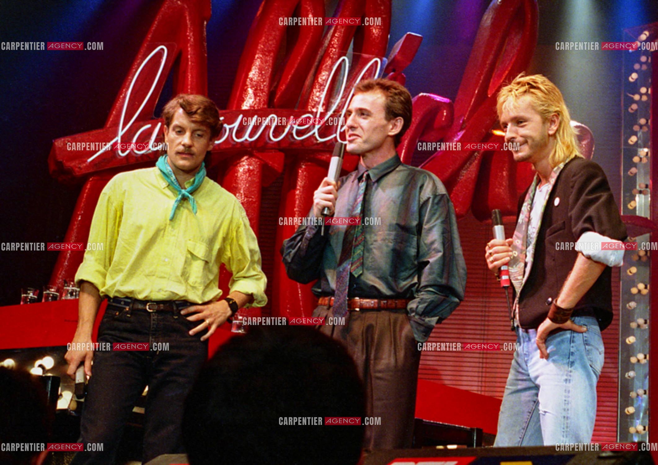 Émission présentéec par Philippe Risoli de quatre concerts dans quatre villes “LA NOUVELLE AFFICHE“ “LA NOUVELLE AFFICHE“. Les chanteurs Renaud et Francis Cabrel.  ( Exclusif )