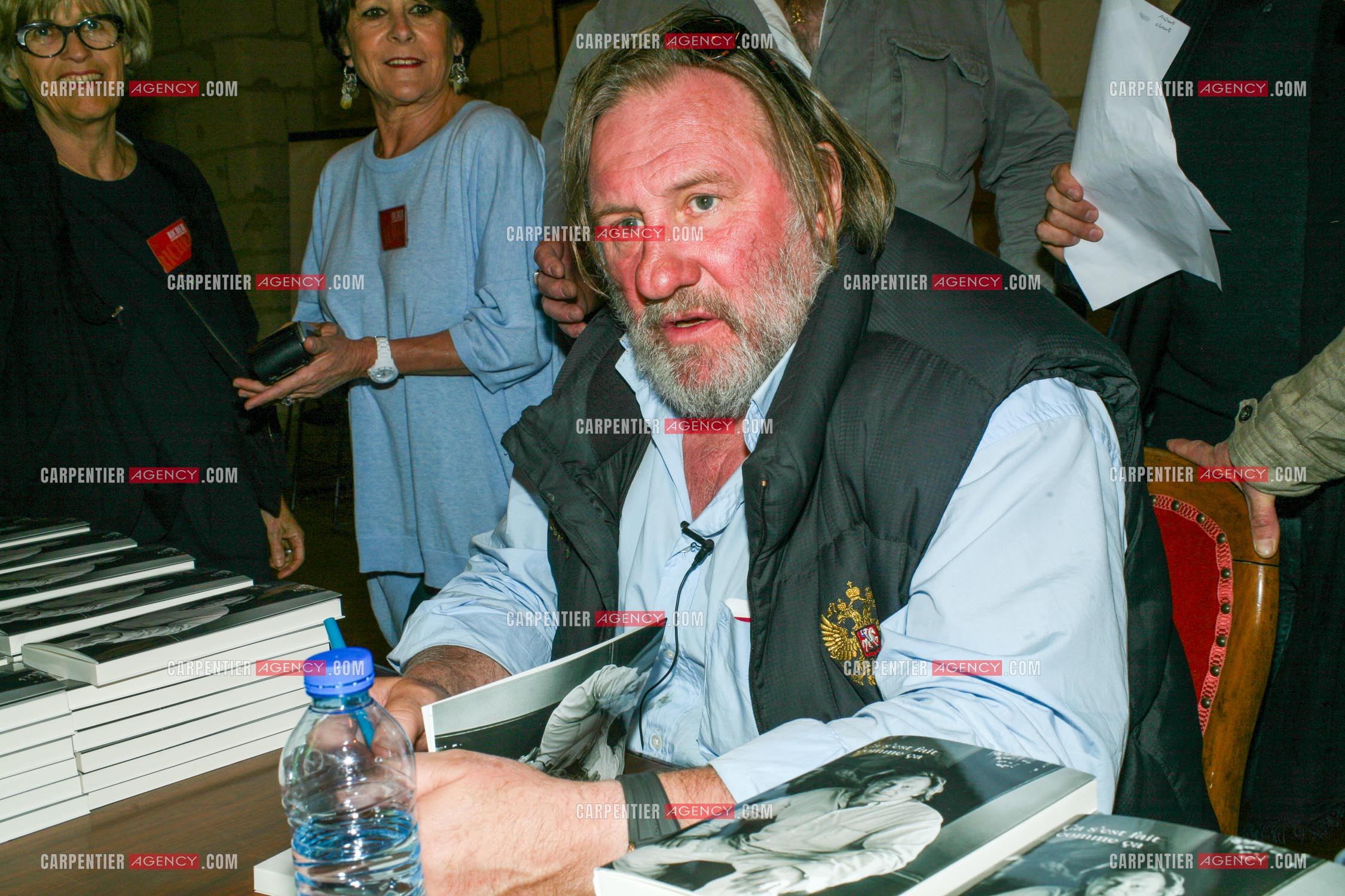 L'acteur Gérard Depardieu lors de la journée du livre et du vin à Saumur.