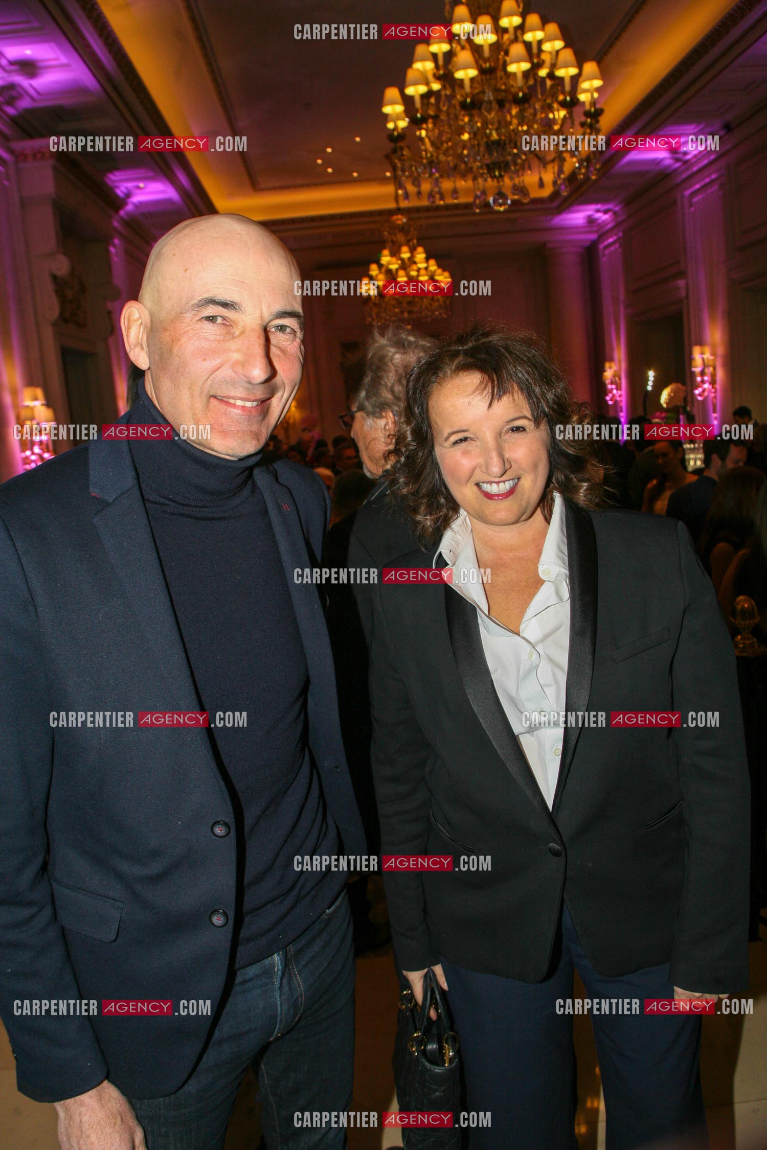 Les humoristes Nicolas Canteloup et Anne Roumanoff lors de la soirée des Stéthos d'or 2023 à l'hôtel Four Seasons George V à Paris le 27 mars 2023.
