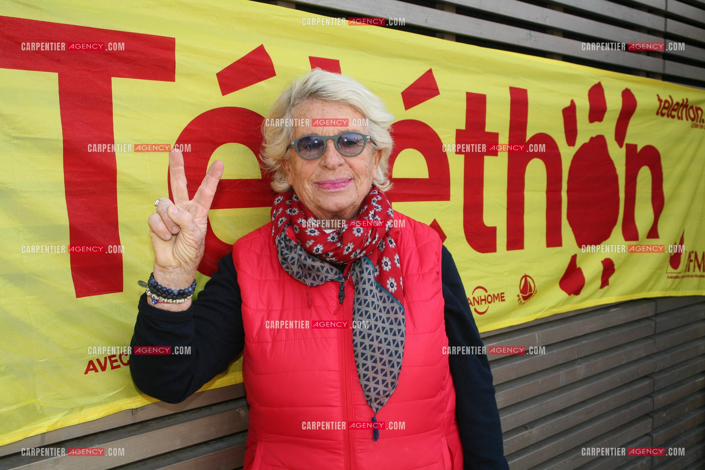 L'animatrice de télé véronique de villèle participe au Téléthon en 2019.     ( Exclusif )