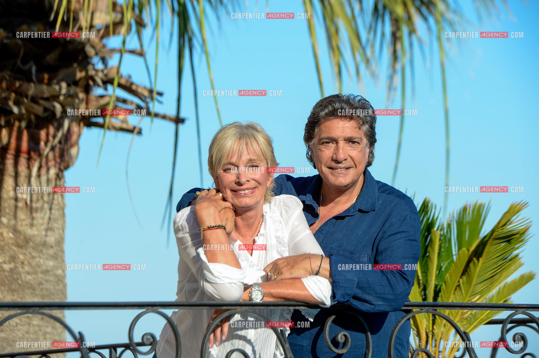 Le chanteur Frédéric François et sa femme Monique lors de leurs  vacances dans leur résidence secondaire d'Antibes. ( Exclusif )