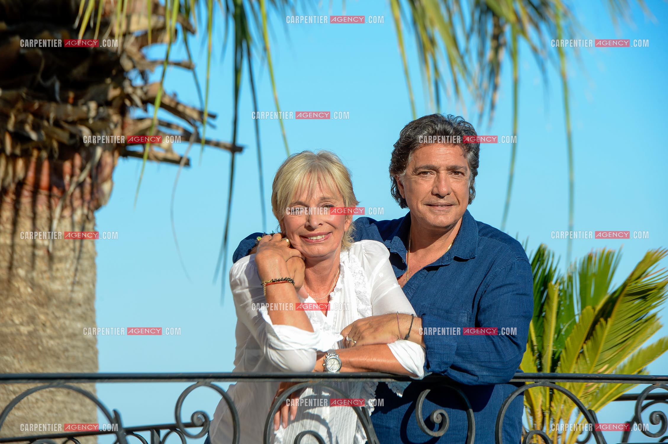 Le chanteur Frédéric François et sa femme Monique lors de leurs  vacances dans leur résidence secondaire d'Antibes. ( Exclusif )
