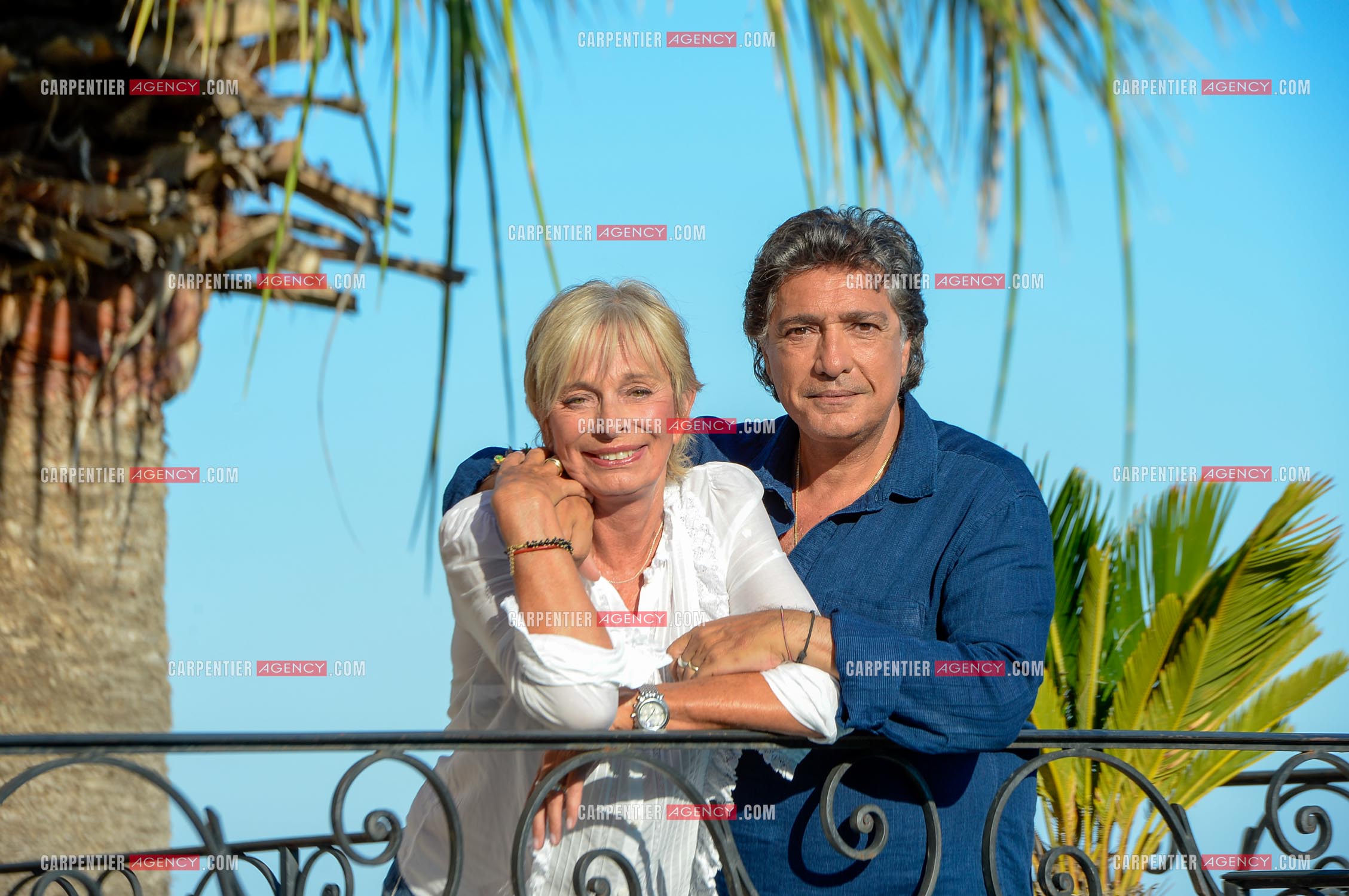 Le chanteur Frédéric François et sa femme Monique lors de leurs  vacances dans leur résidence secondaire d'Antibes. ( Exclusif )