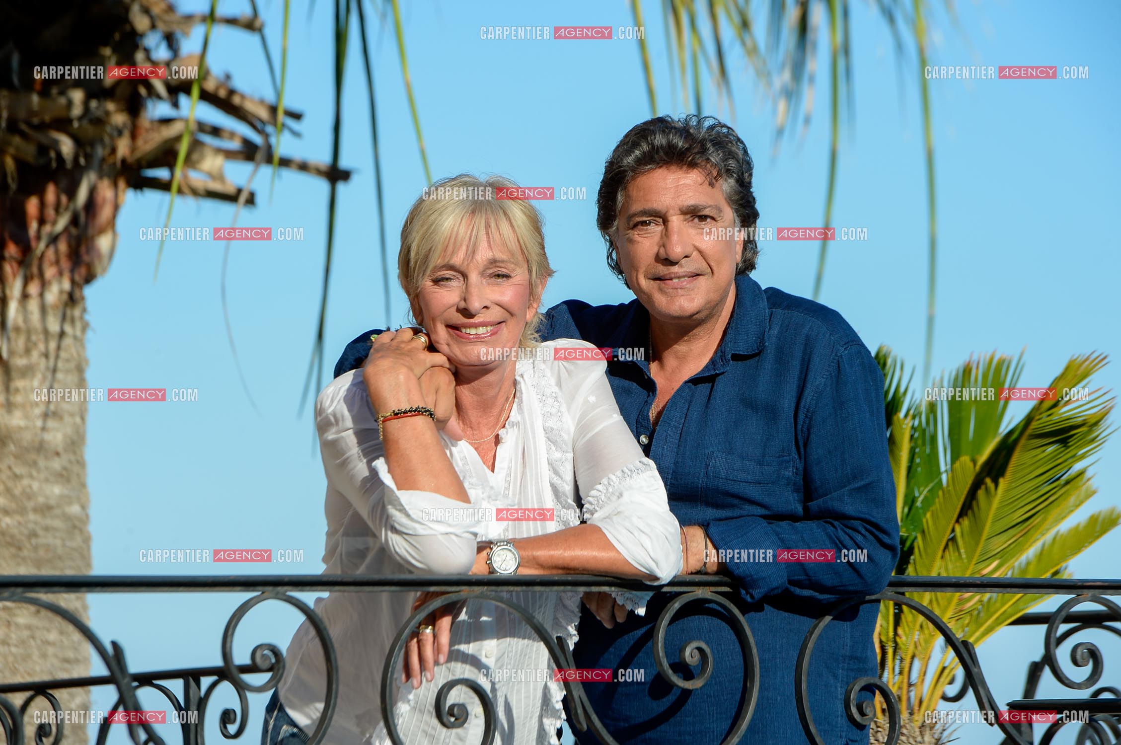 Le chanteur Frédéric François et sa femme Monique lors de leurs  vacances dans leur résidence secondaire d'Antibes. ( Exclusif )