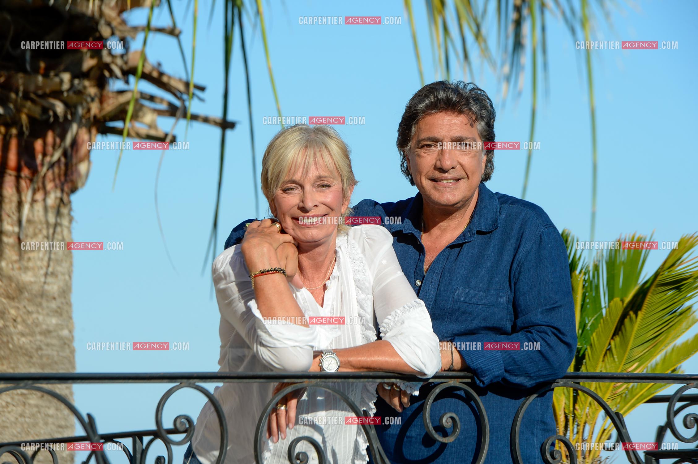 Le chanteur Frédéric François et sa femme Monique lors de leurs  vacances dans leur résidence secondaire d'Antibes. ( Exclusif )