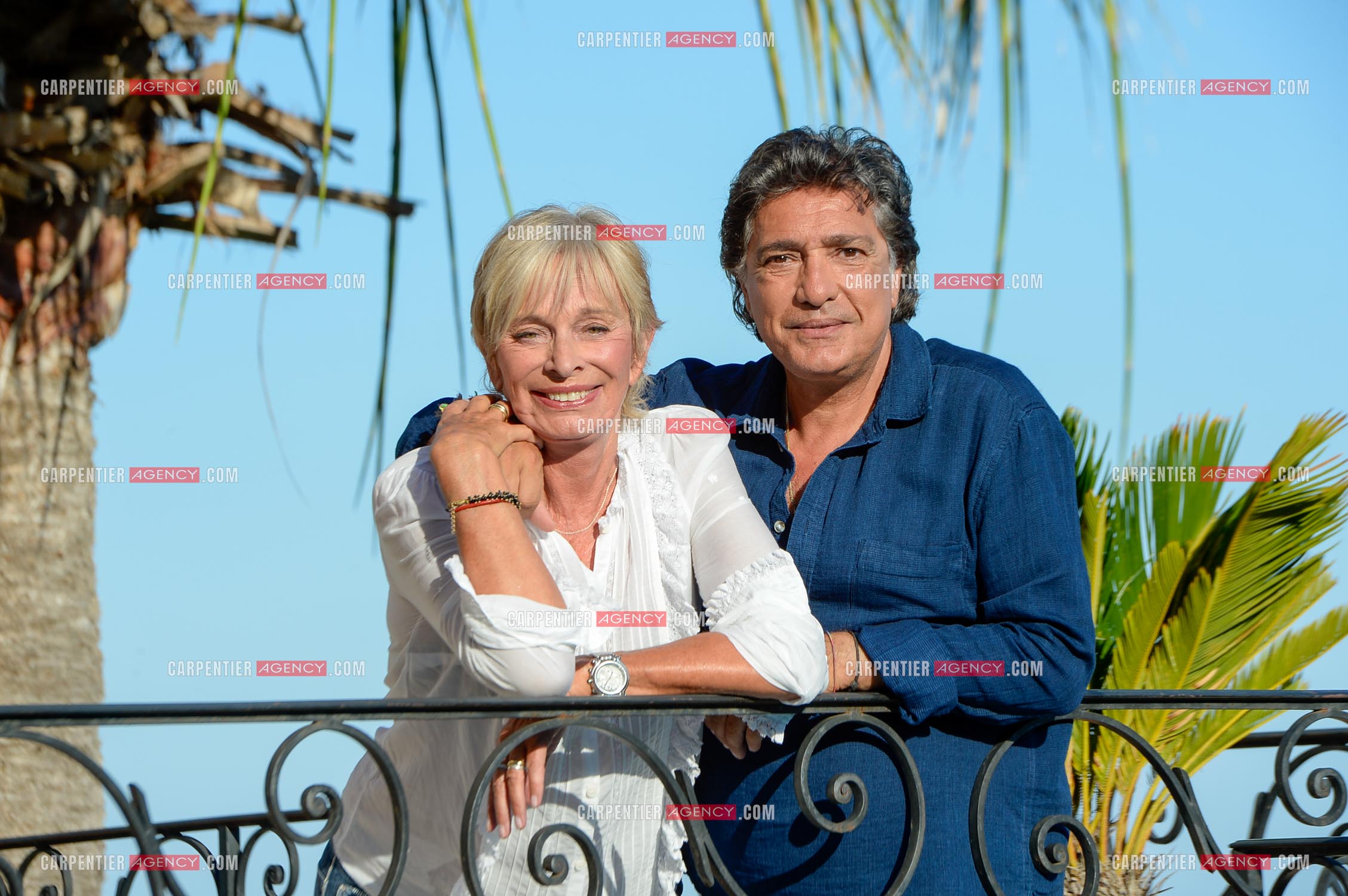 Le chanteur Frédéric François et sa femme Monique lors de leurs  vacances dans leur résidence secondaire d'Antibes. ( Exclusif )