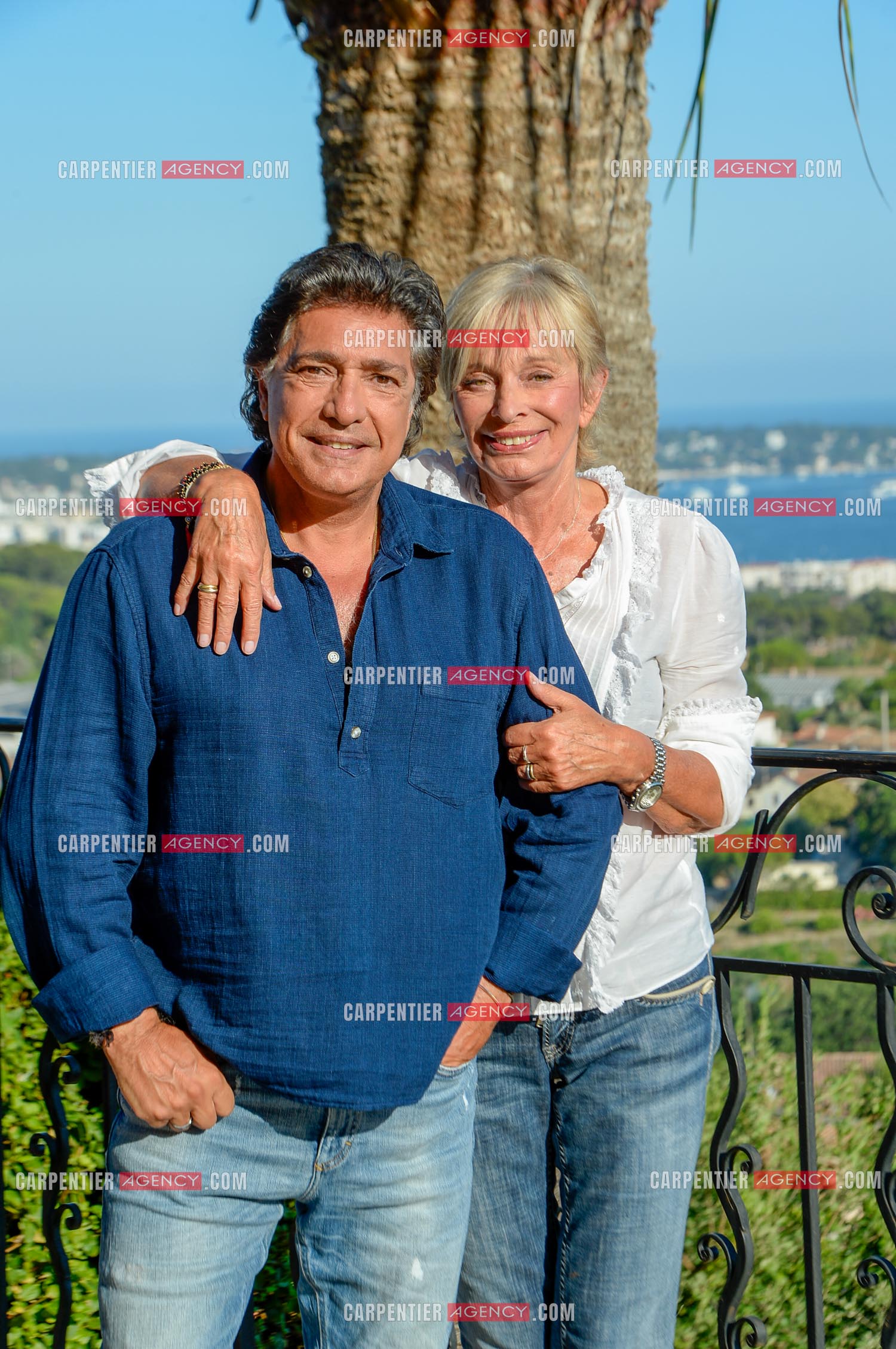 Le chanteur Frédéric François et sa femme Monique lors de leurs  vacances dans leur résidence secondaire d'Antibes. ( Exclusif )