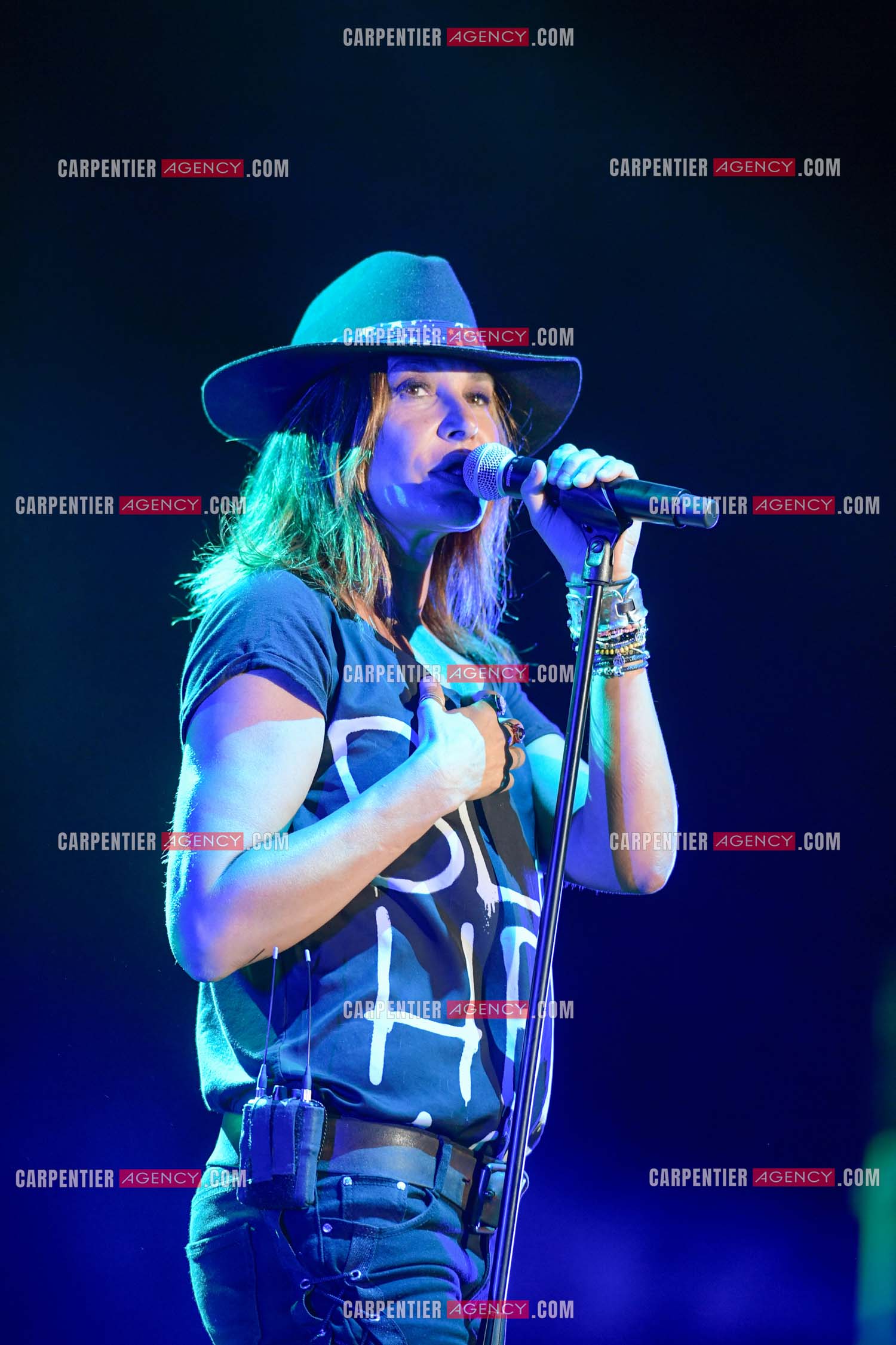 La chanteuse Zazie lors de sa tournée “ ZAZIE L'ESSENCIEL “ le 26 Juillet 2019. ( Exclusif )