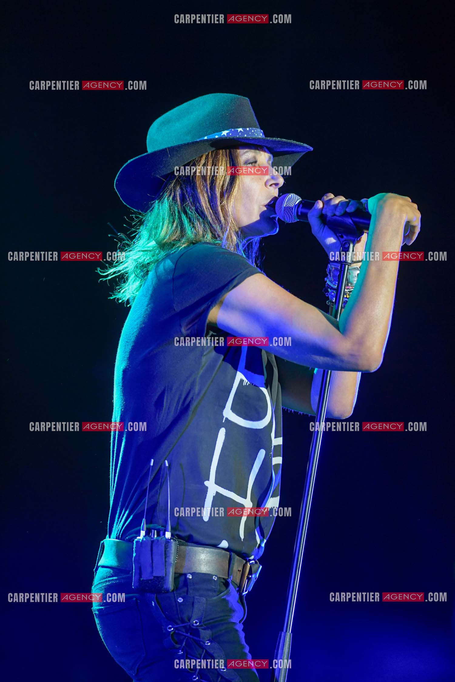 La chanteuse Zazie lors de sa tournée “ ZAZIE L'ESSENCIEL “ le 26 Juillet 2019. ( Exclusif )