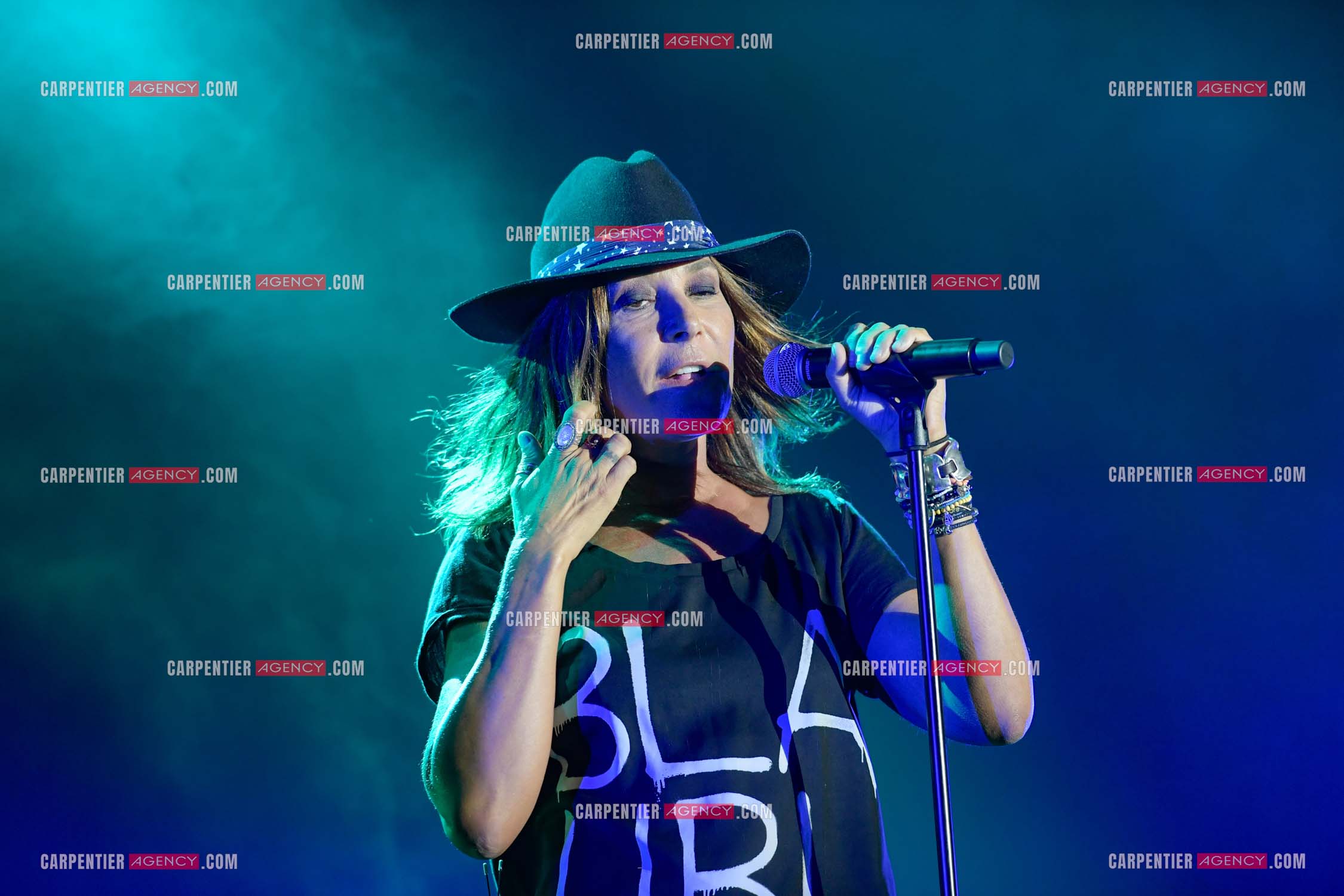 La chanteuse Zazie lors de sa tournée “ ZAZIE L'ESSENCIEL “ le 26 Juillet 2019. ( Exclusif )