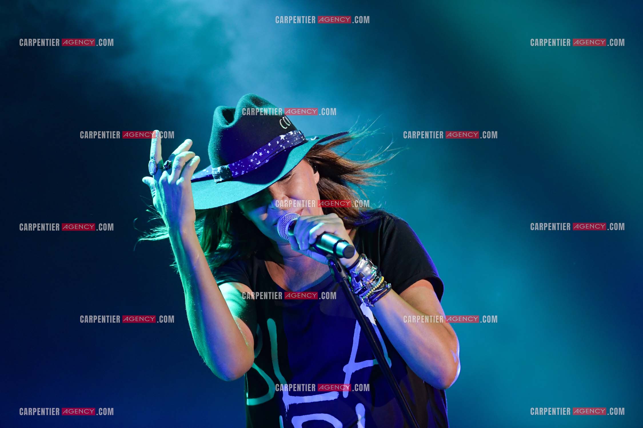 La chanteuse Zazie lors de sa tournée “ ZAZIE L'ESSENCIEL “ le 26 Juillet 2019. ( Exclusif )
