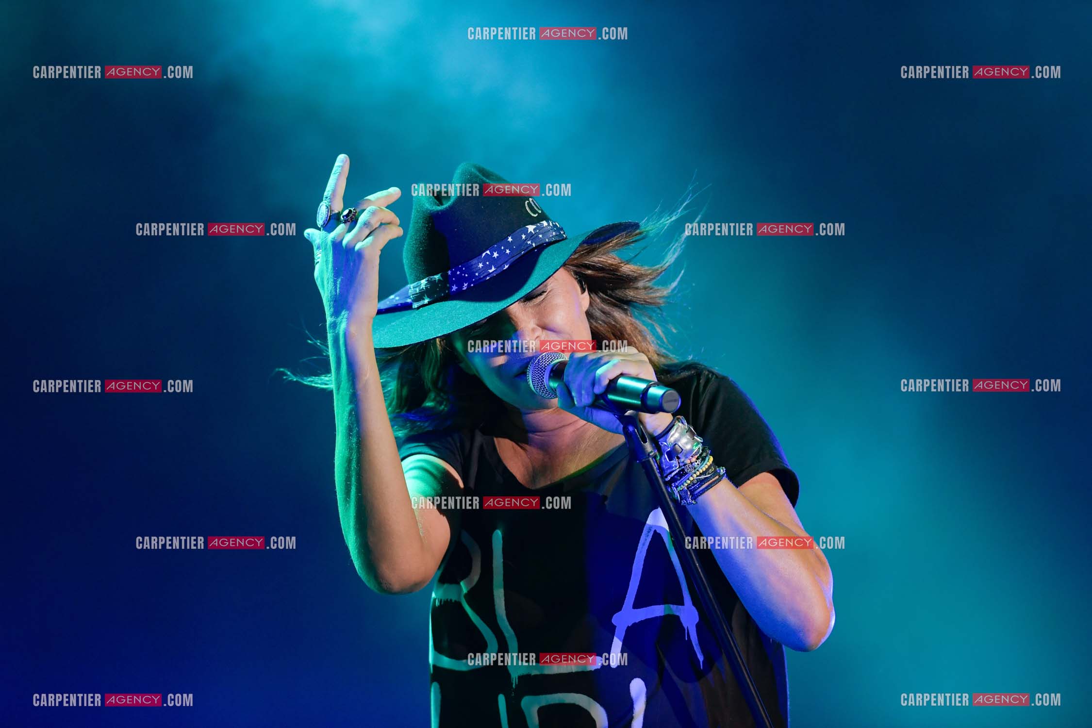 La chanteuse Zazie lors de sa tournée “ ZAZIE L'ESSENCIEL “ le 26 Juillet 2019. ( Exclusif )