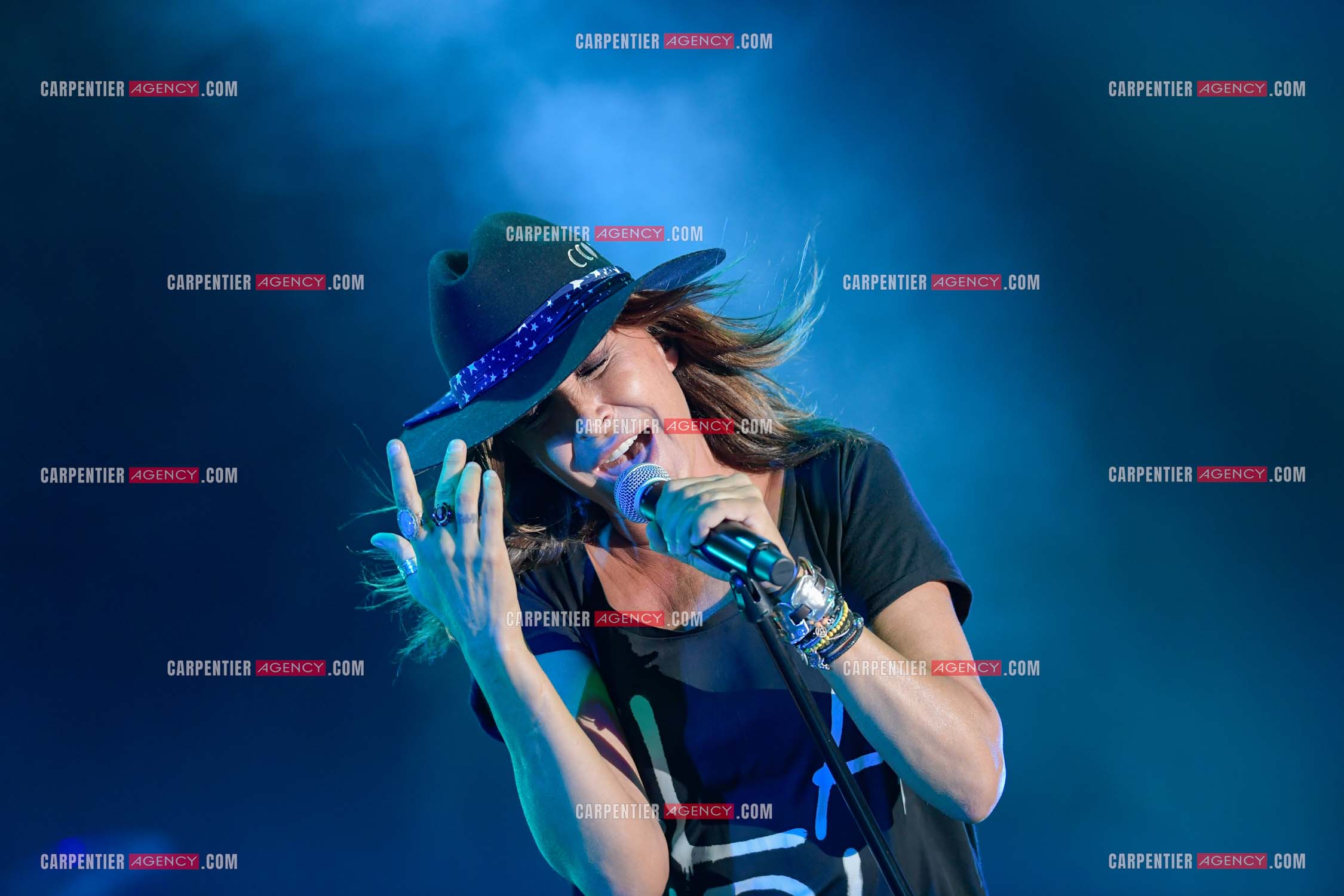 La chanteuse Zazie lors de sa tournée “ ZAZIE L'ESSENCIEL “ le 26 Juillet 2019. ( Exclusif )