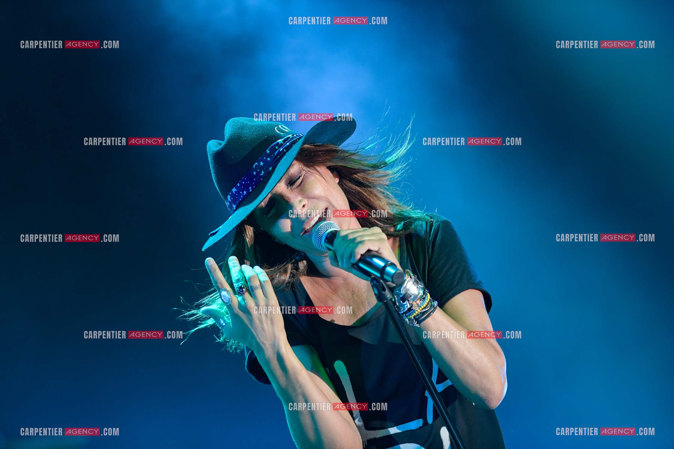 La chanteuse Zazie lors de sa tournée “ ZAZIE L'ESSENCIEL “ le 26 Juillet 2019. ( Exclusif )