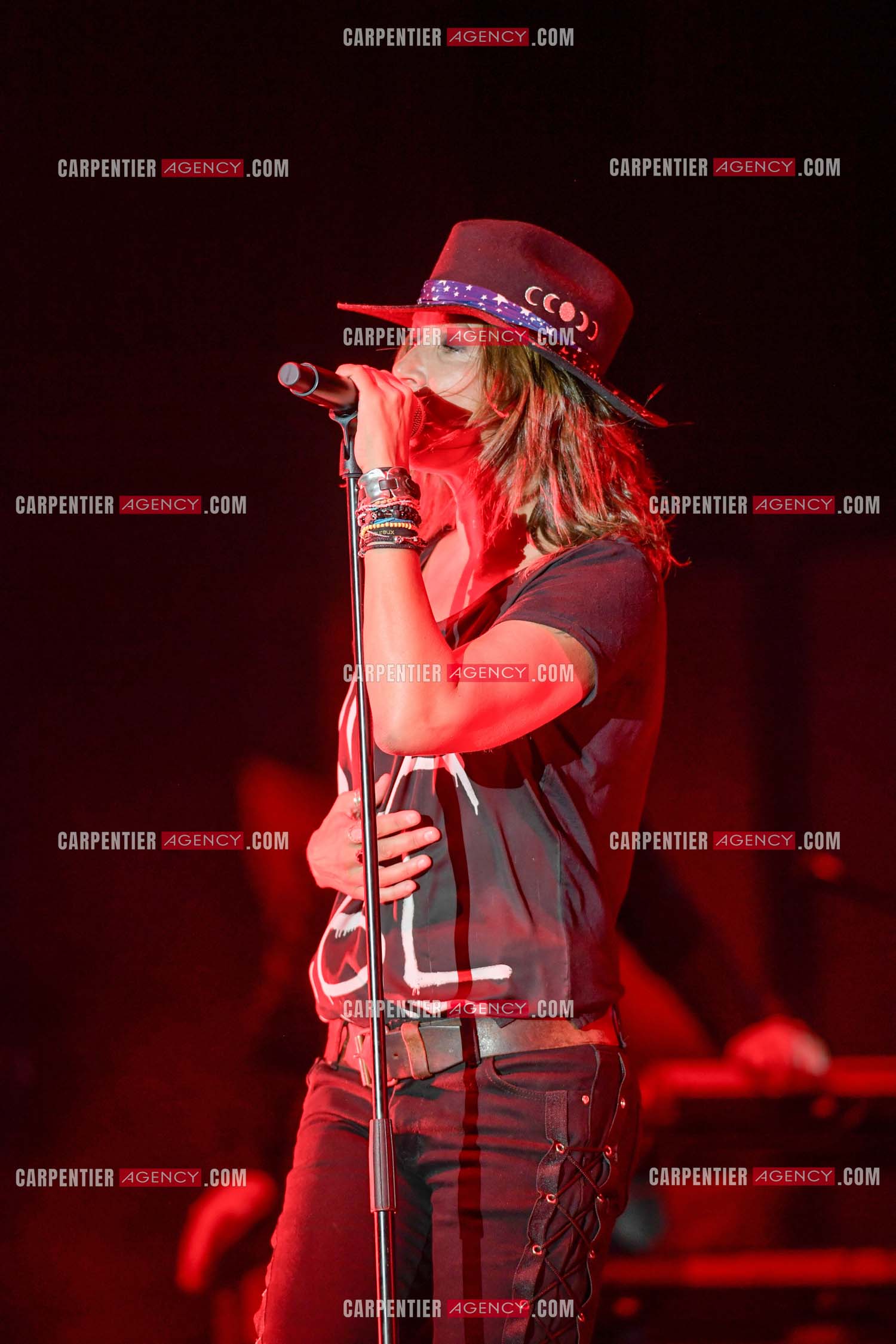La chanteuse Zazie lors de sa tournée “ ZAZIE L'ESSENCIEL “ le 26 Juillet 2019. ( Exclusif )