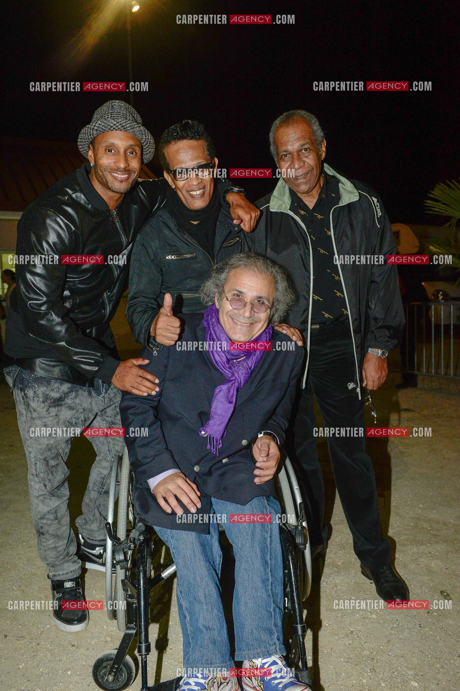 Le trio Vigon Bamy Jay avec Frédéric Zeitoun après un concert à Barbizon.   ( Exclusif )