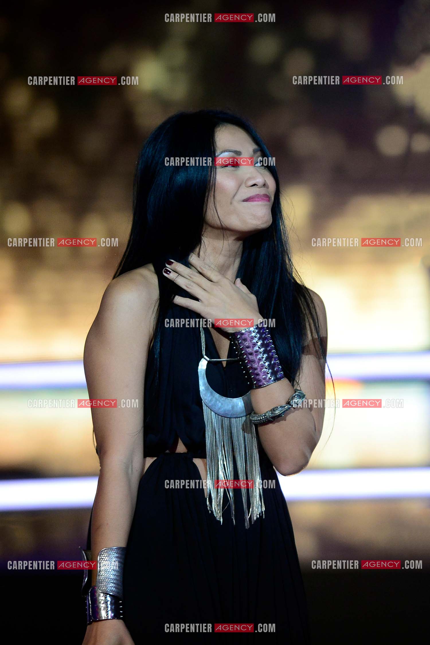Saison 5 de l'émission The Voice en 2016. La chanteuse Angunn invitée de l'émission.     ( Exclusif )