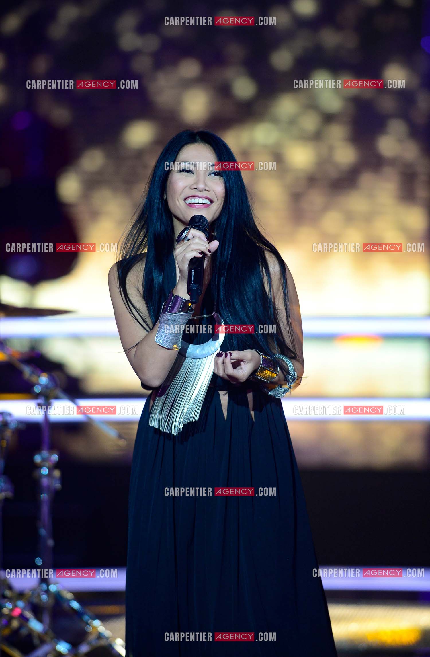 Saison 5 de l'émission The Voice en 2016. La chanteuse Angunn invitée de l'émission.     ( Exclusif )