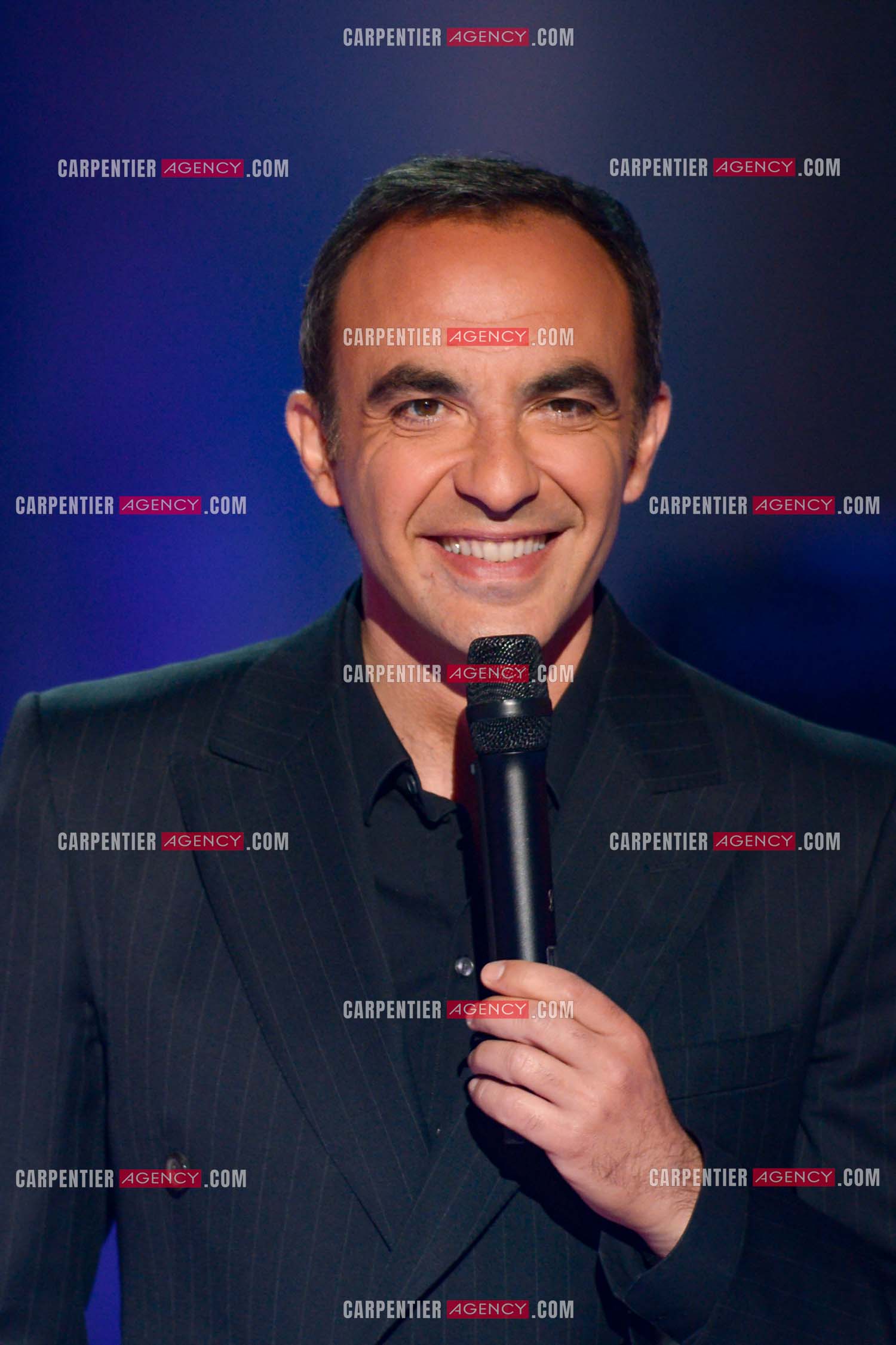 L'animateur Nikos Aliagas lors de l'émission The Voice.     ( Exclusif )