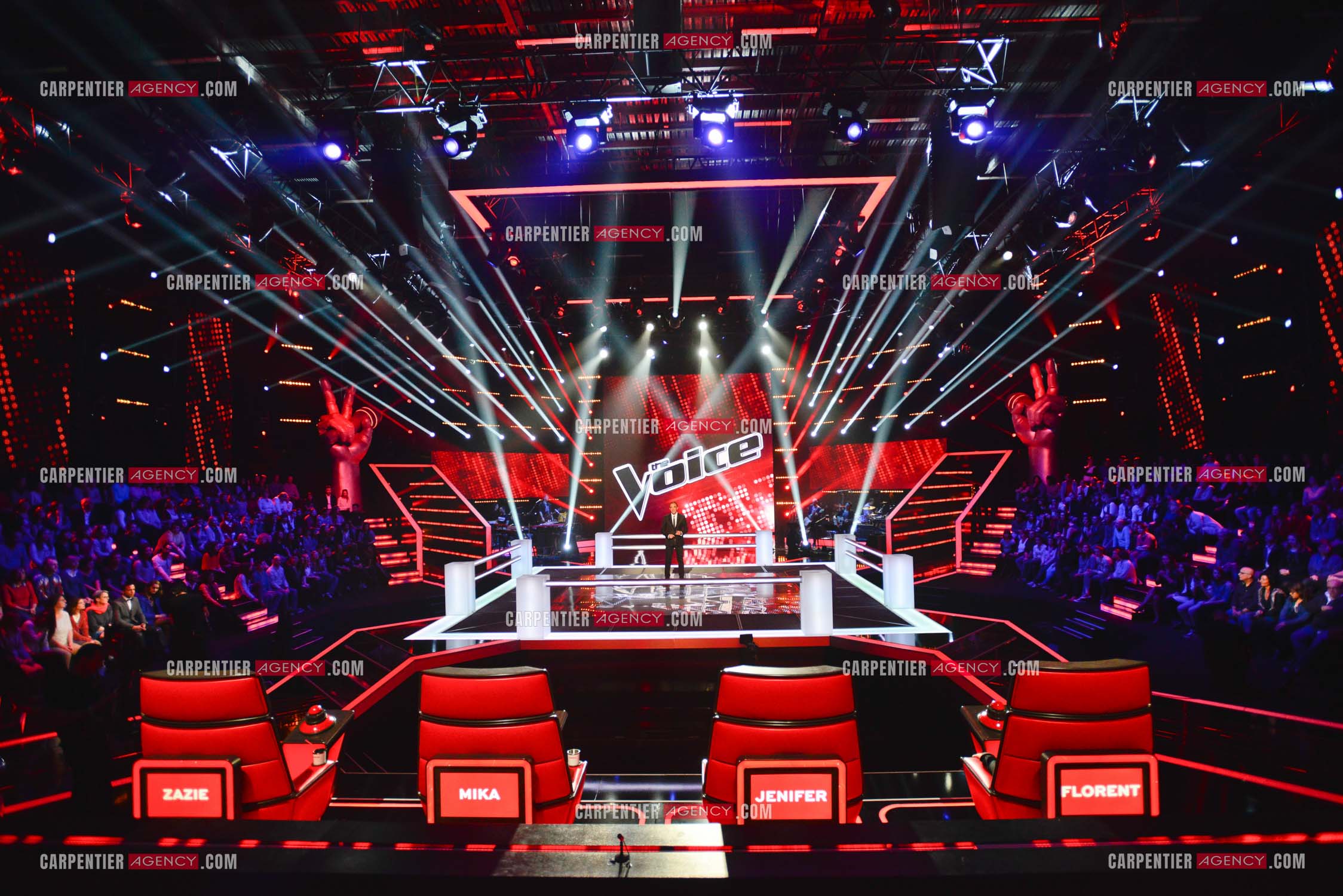 L'animateur Nikos Aliagas lors de l'émission The Voice.     ( Exclusif )