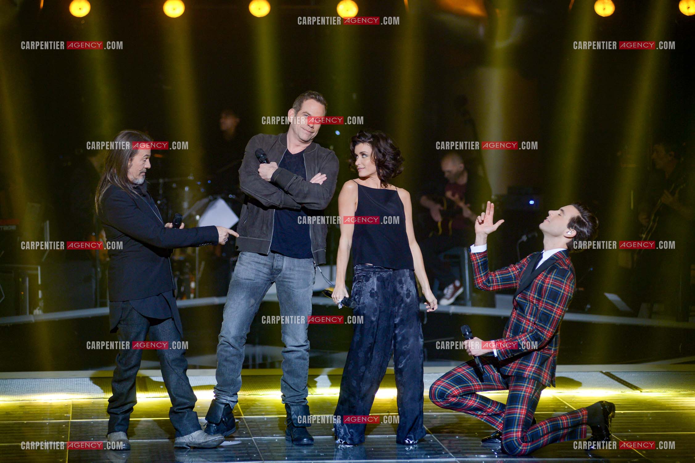 Saison 3 de l'émission The Voice. Les 4 coachs de cette saison, Florent Pagny, Jenifer, Garou et Mika.           ( Exclusif )