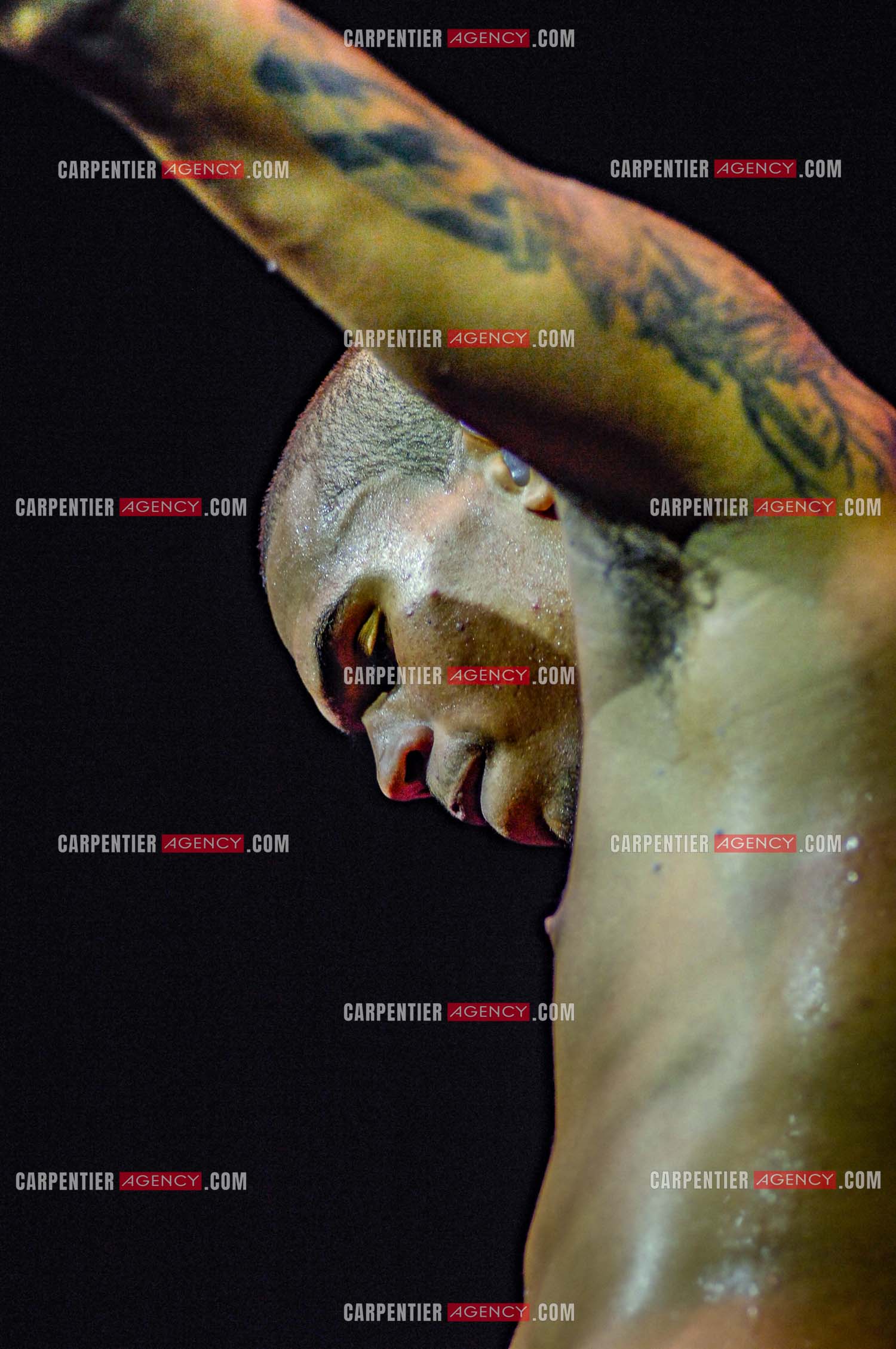 Le rappeur Chris Brown en concert au Zénith de Paris en 2008.  ( Exclusif )