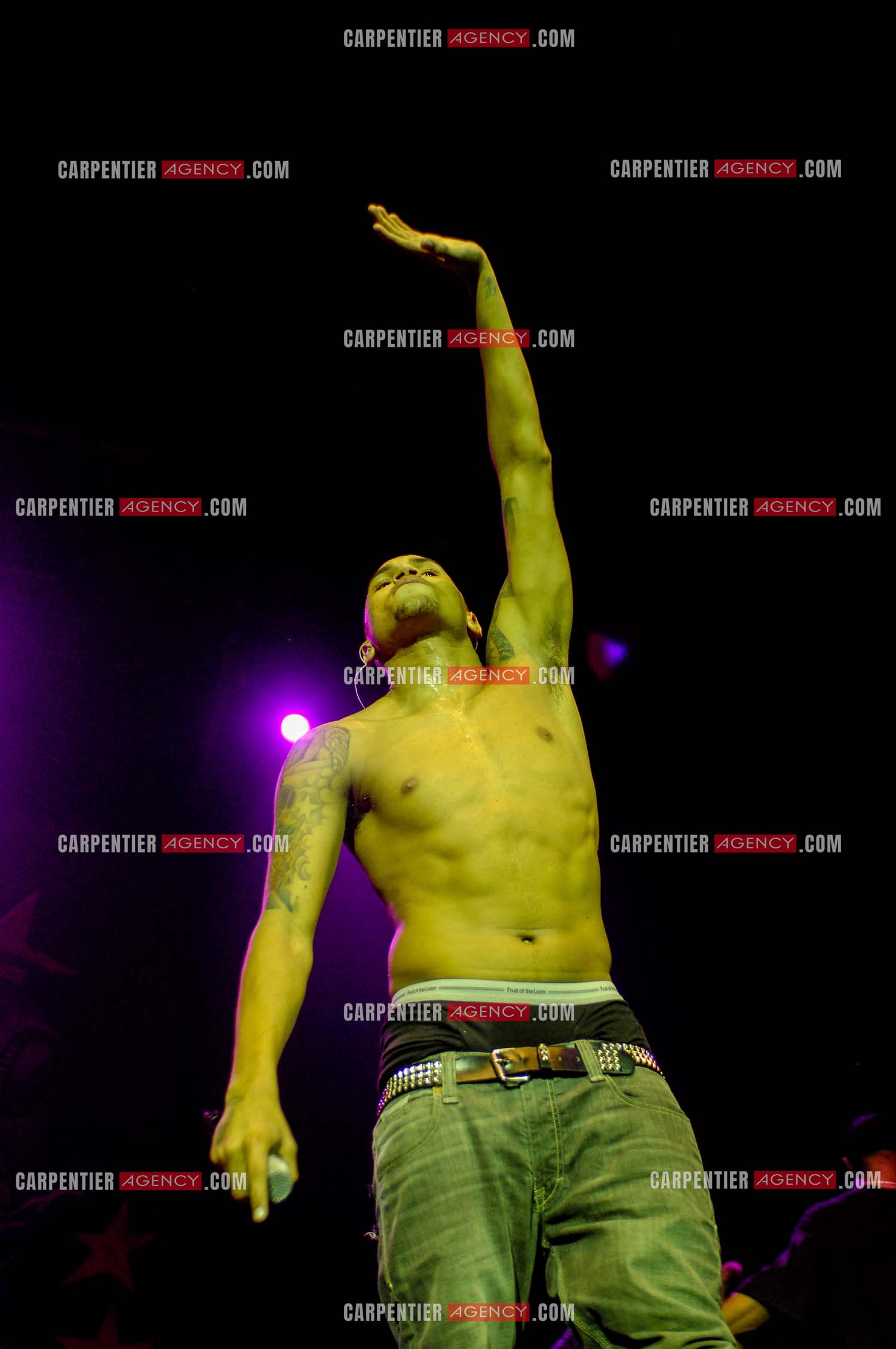 Le rappeur Chris Brown en concert au Zénith de Paris en 2008.  ( Exclusif )