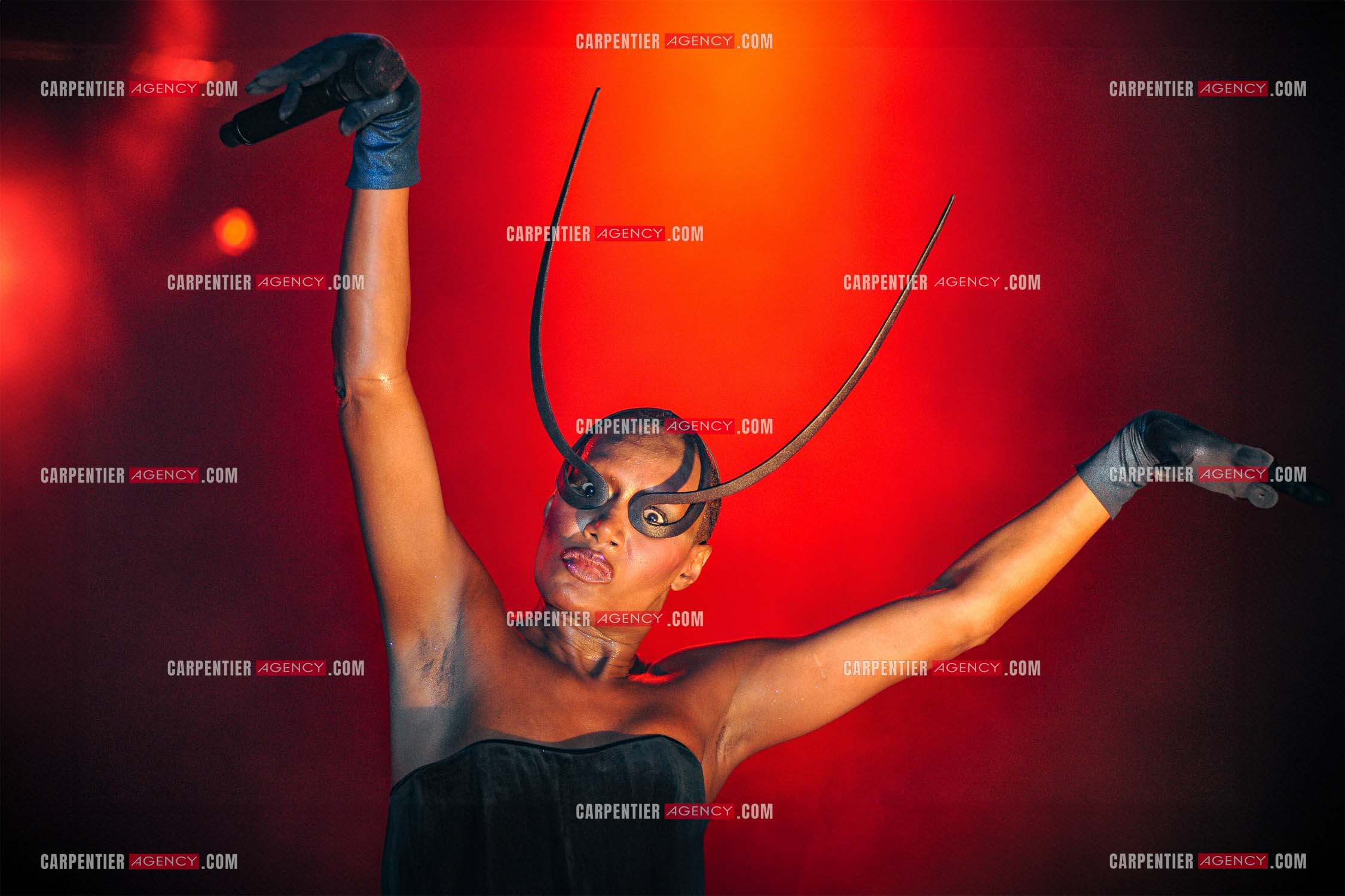 La chanteuse Grace Jones en concert au Grand Rex à Paris le 23 mars 2009.  ( Exclusif )
