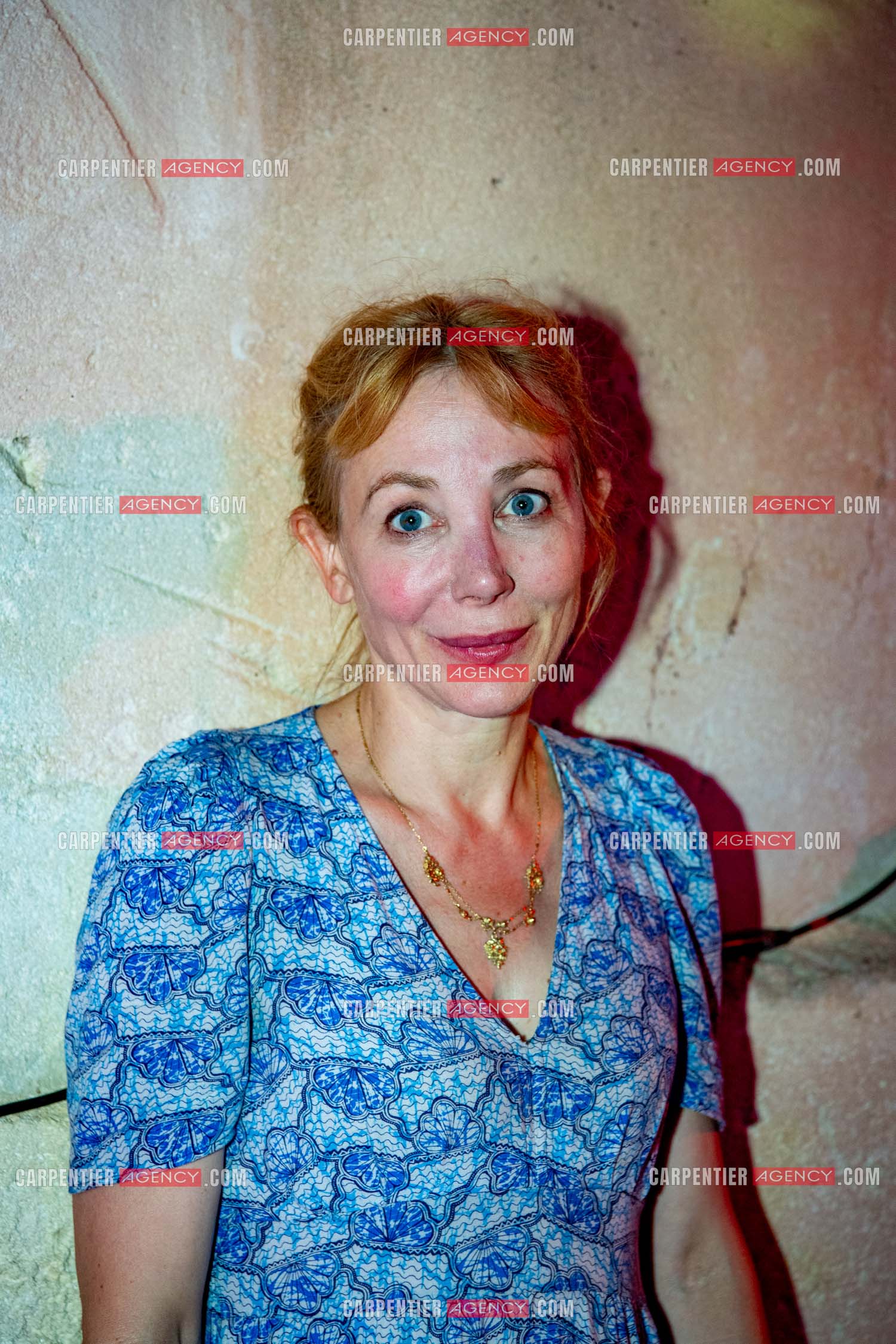 L'actrice Julie Depardieu et l'acteur Stefan Druet Toukaïeff réunis pour la pièce “Bunker“ au festival Cardin à Lacoste le 14 juillet 2024.  ( Exclusif )