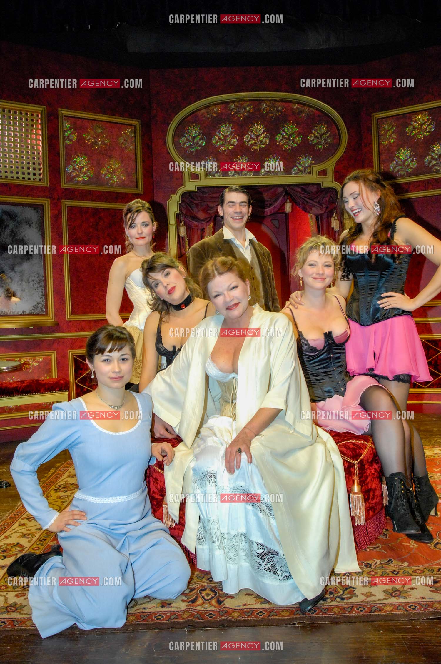 Filage de la pièce “ Les Demoiselles D'Avignon “ autour de Catherine Allégret, Christelle Reboul, Laura Presgurvic, Félicien Juttner, Cécile Luciani, Serena Reinaldi et Cécile Bois au théâtre Rive Gauche à Paris.  ( Exclusif )