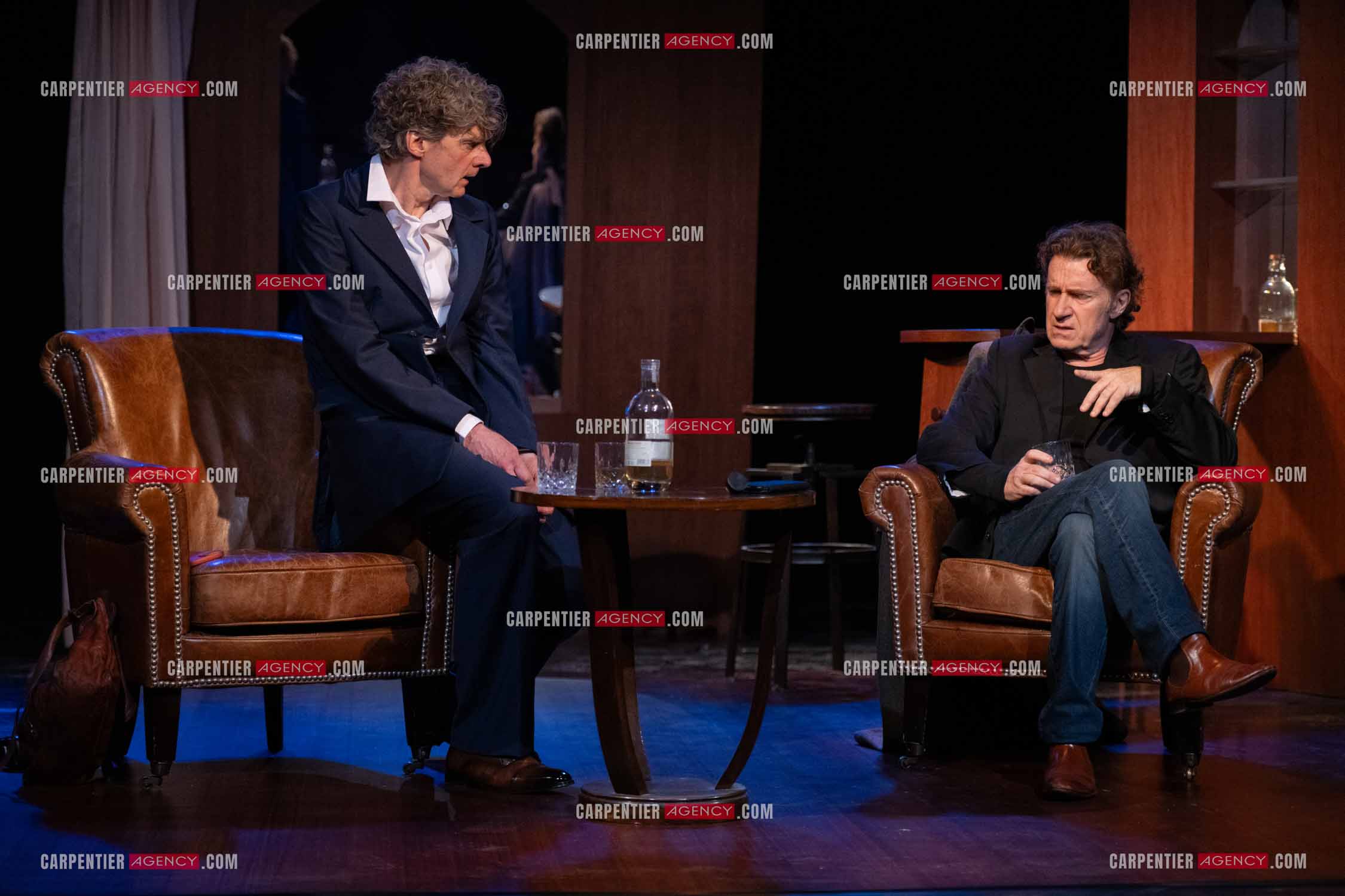 Actuellement à l'affiche au Festival d'Avignon, la pièce “UNE HEURE À T'ATTENDRE“ au théâtre du Chêne Noir à Avignon, les acteurs Thierry Frémont et Nicolas Vaude.  ( Exclusif )