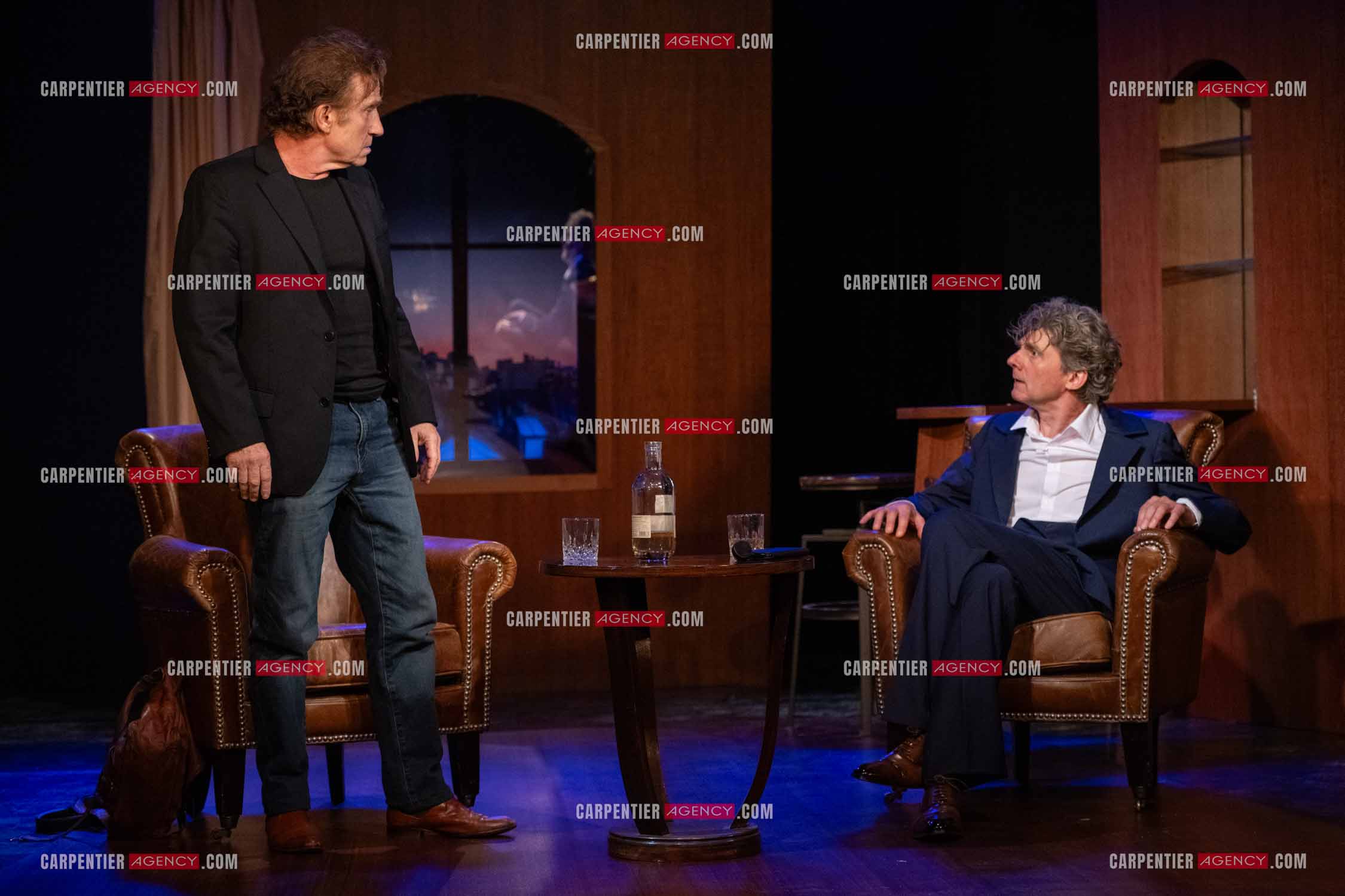 Actuellement à l'affiche au Festival d'Avignon, la pièce “UNE HEURE À T'ATTENDRE“ au théâtre du Chêne Noir à Avignon, les acteurs Thierry Frémont et Nicolas Vaude.  ( Exclusif )
