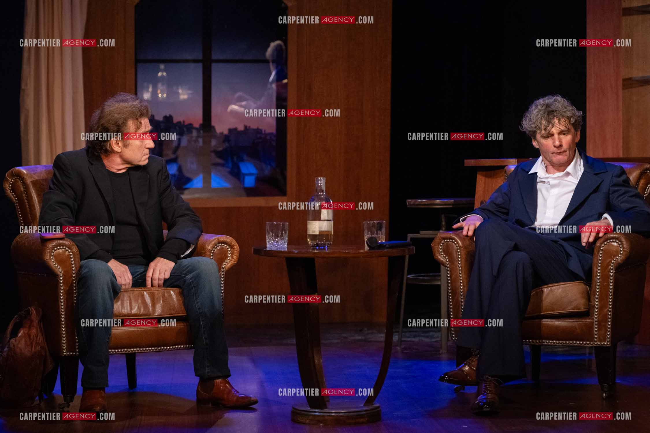 Actuellement à l'affiche au Festival d'Avignon, la pièce “UNE HEURE À T'ATTENDRE“ au théâtre du Chêne Noir à Avignon, les acteurs Thierry Frémont et Nicolas Vaude.  ( Exclusif )