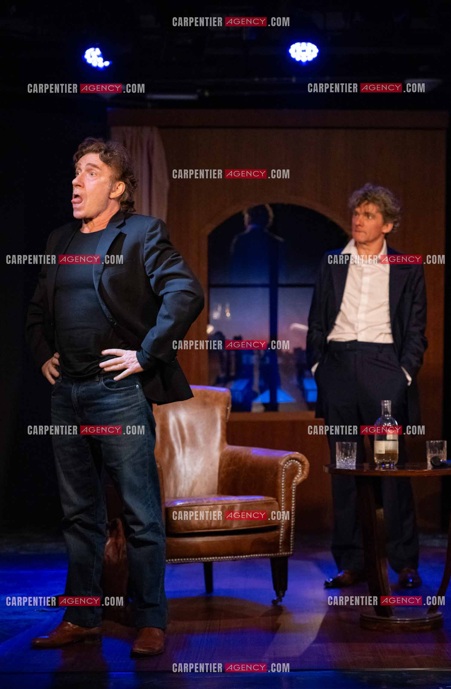 Actuellement à l'affiche au Festival d'Avignon, la pièce “UNE HEURE À T'ATTENDRE“ au théâtre du Chêne Noir à Avignon, les acteurs Thierry Frémont et Nicolas Vaude.  ( Exclusif )