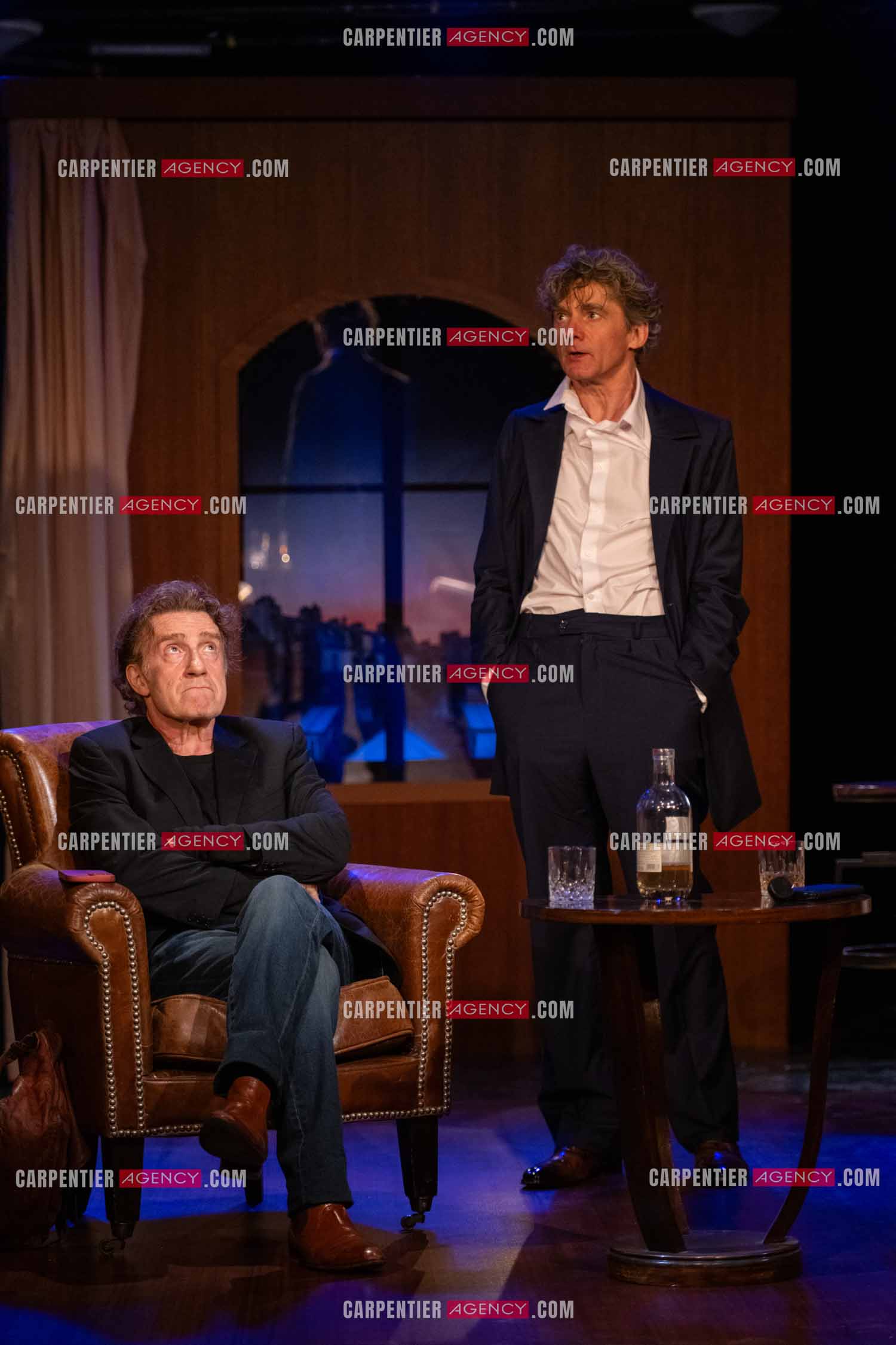 Actuellement à l'affiche au Festival d'Avignon, la pièce “UNE HEURE À T'ATTENDRE“ au théâtre du Chêne Noir à Avignon, les acteurs Thierry Frémont et Nicolas Vaude.  ( Exclusif )